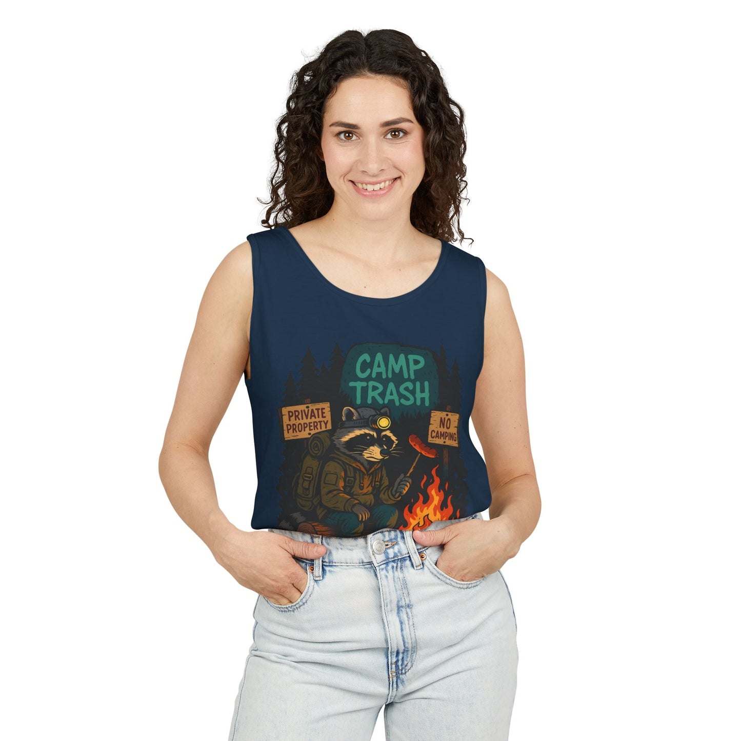 Camp Trash Raccoon Tank Top – Feral & Off-Grid Summer Shirt by Trash Cult