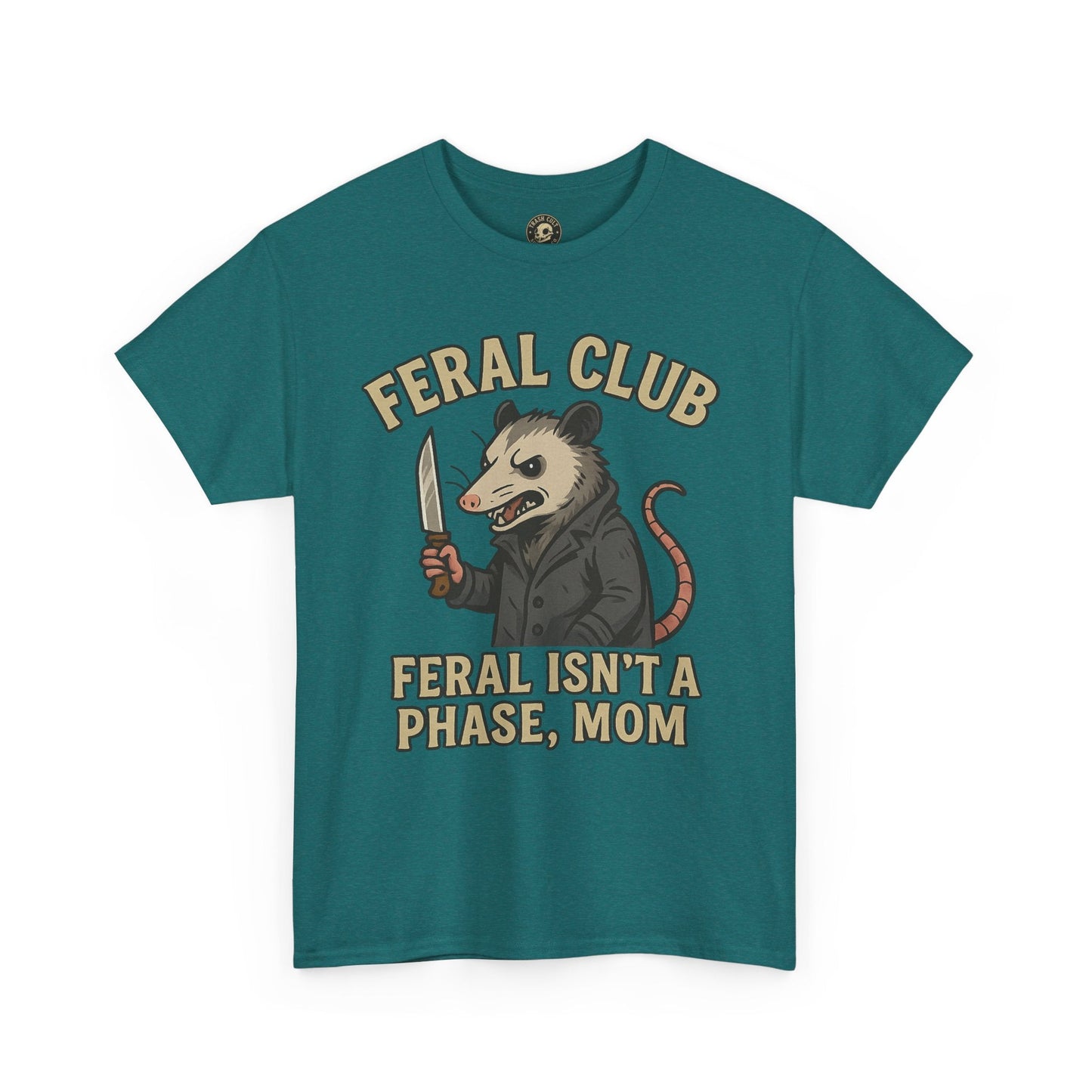 Feral Club Tee - Unisex Heavy Cotton Shirt, Funny Graphic T-Shirt, Gift for Mom, Casual Wear, Easygoing Lifestyle