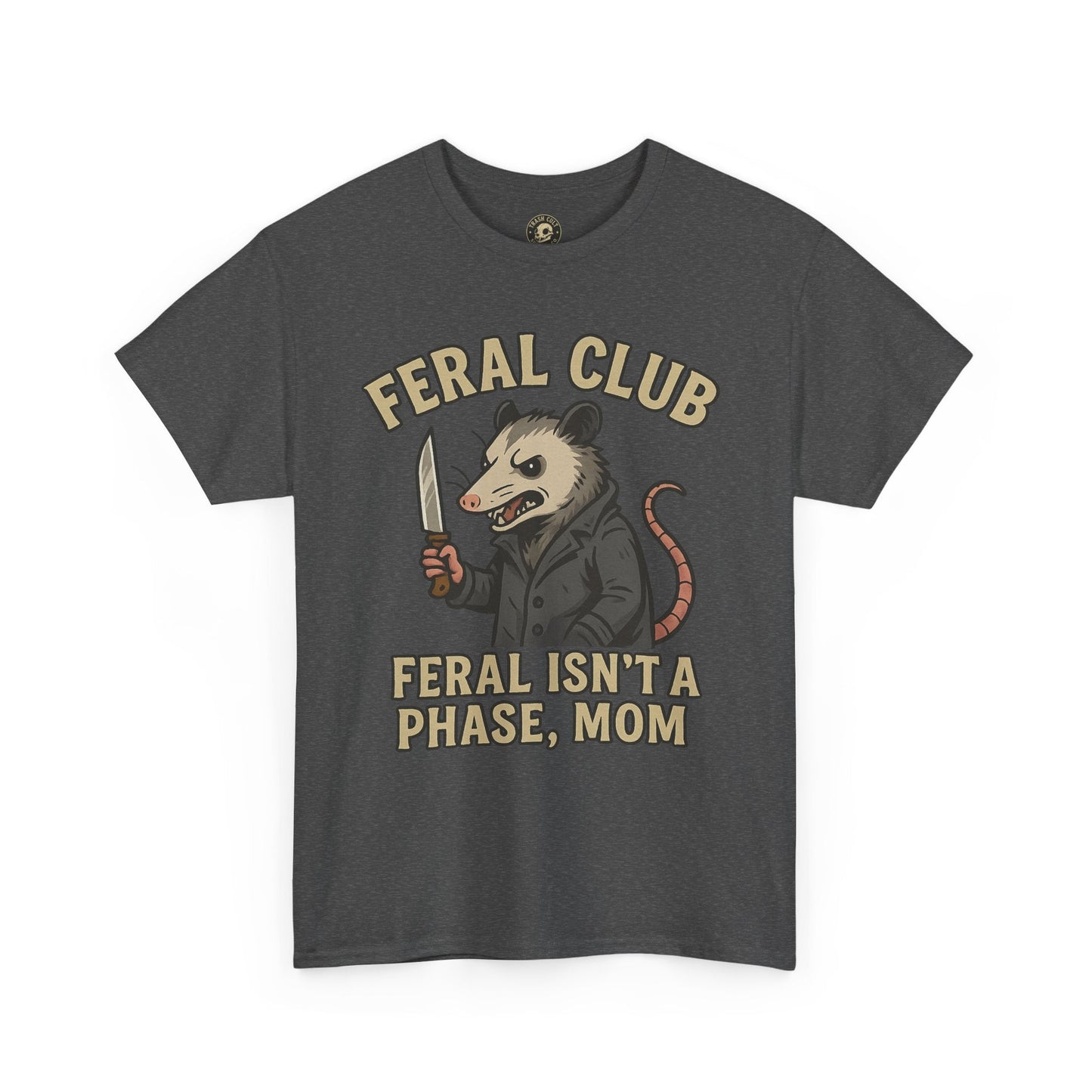 Feral Club Tee - Unisex Heavy Cotton Shirt, Funny Graphic T-Shirt, Gift for Mom, Casual Wear, Easygoing Lifestyle