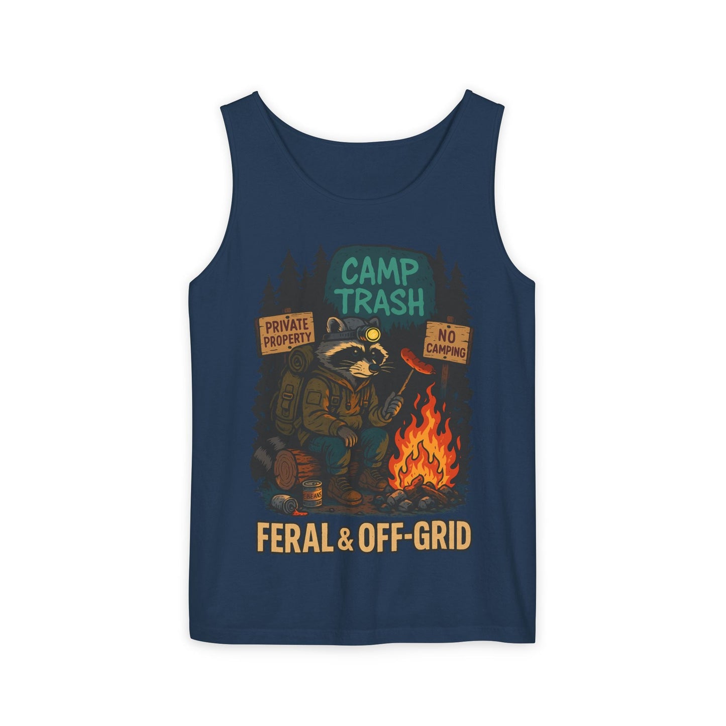 Camp Trash Raccoon Tank Top – Feral & Off-Grid Summer Shirt by Trash Cult