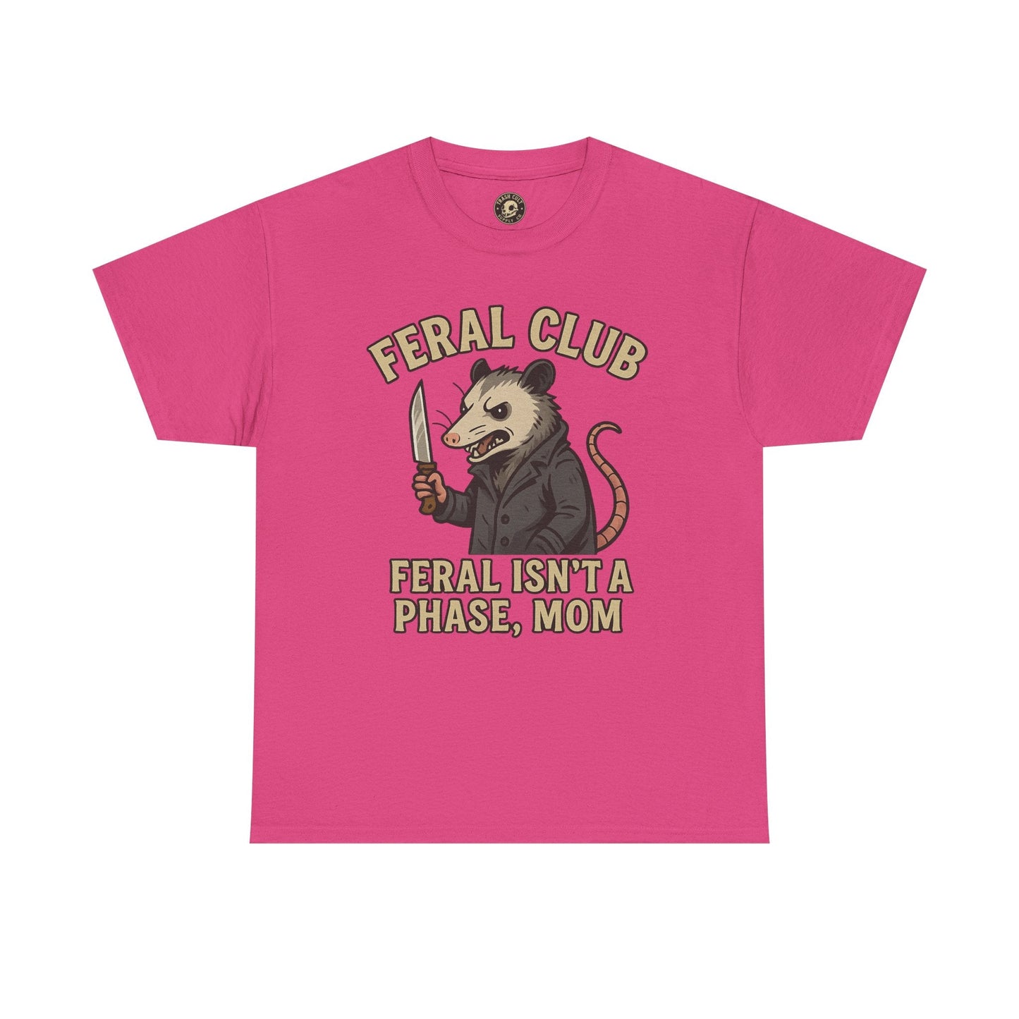 Feral Club Tee - Unisex Heavy Cotton Shirt, Funny Graphic T-Shirt, Gift for Mom, Casual Wear, Easygoing Lifestyle