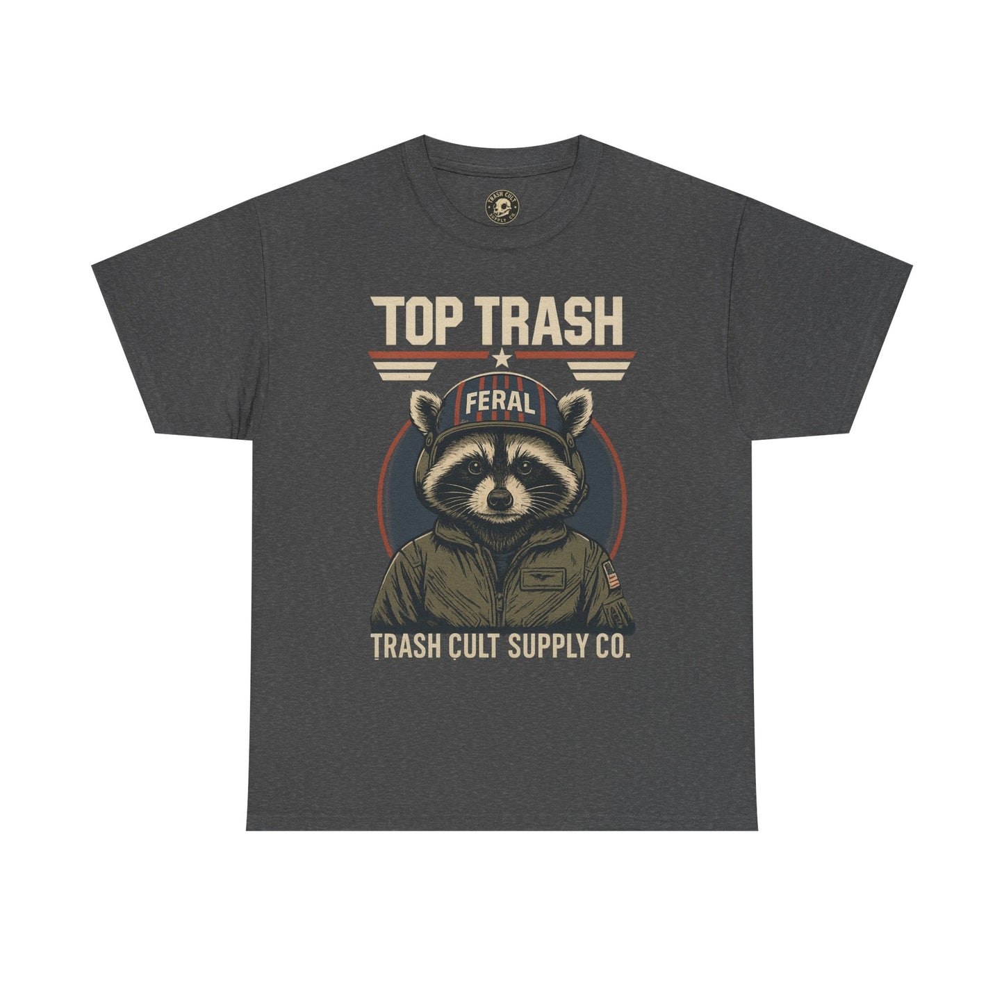 Feral Top Trash Raccoon Pilot Shirt – Trash Cult Supply Co. Parody Tee