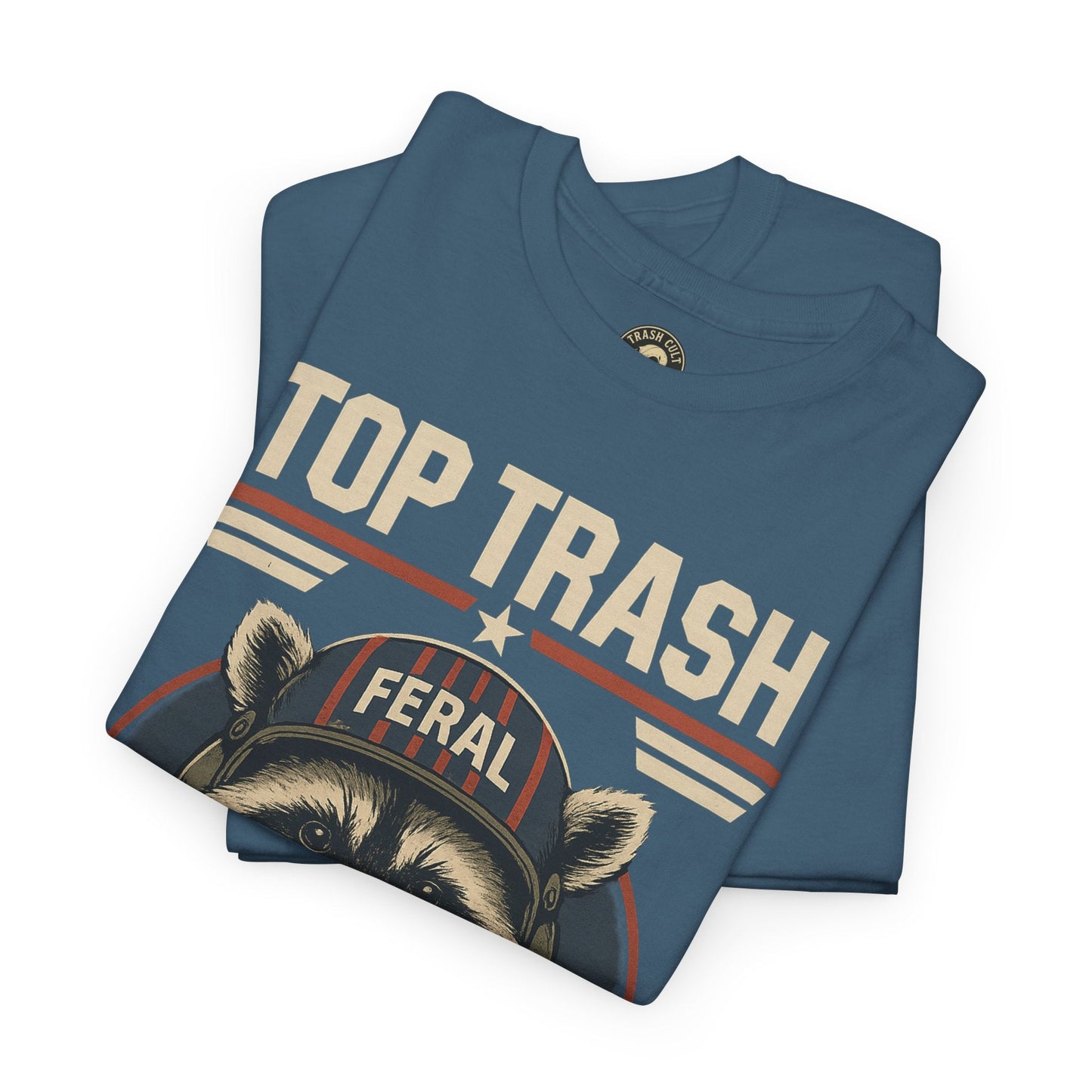 Feral Top Trash Raccoon Pilot Shirt – Trash Cult Supply Co. Parody Tee