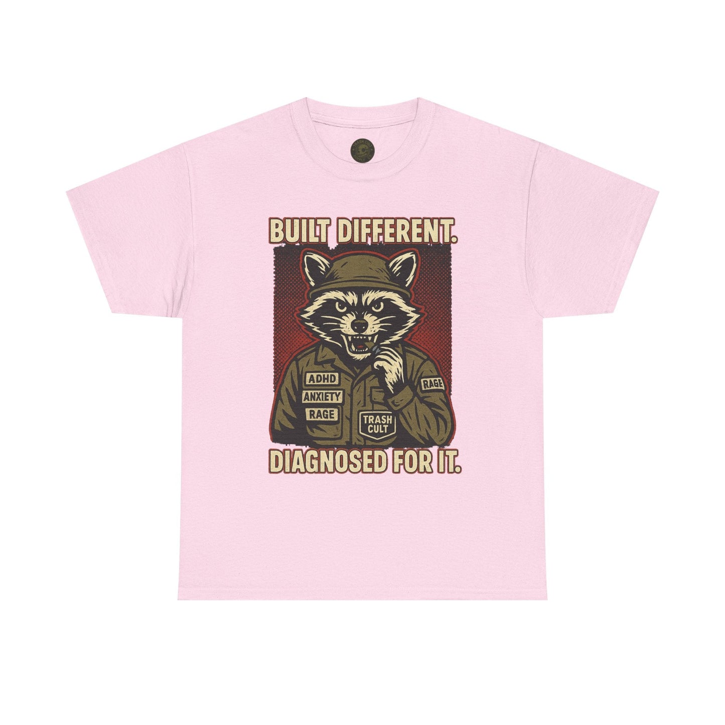 Built Different Diagnosed For It Military Raccoon Shirt – Gildan 5000