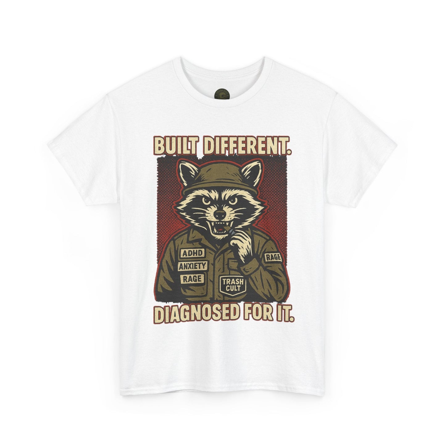 Built Different Diagnosed For It Military Raccoon Shirt – Gildan 5000
