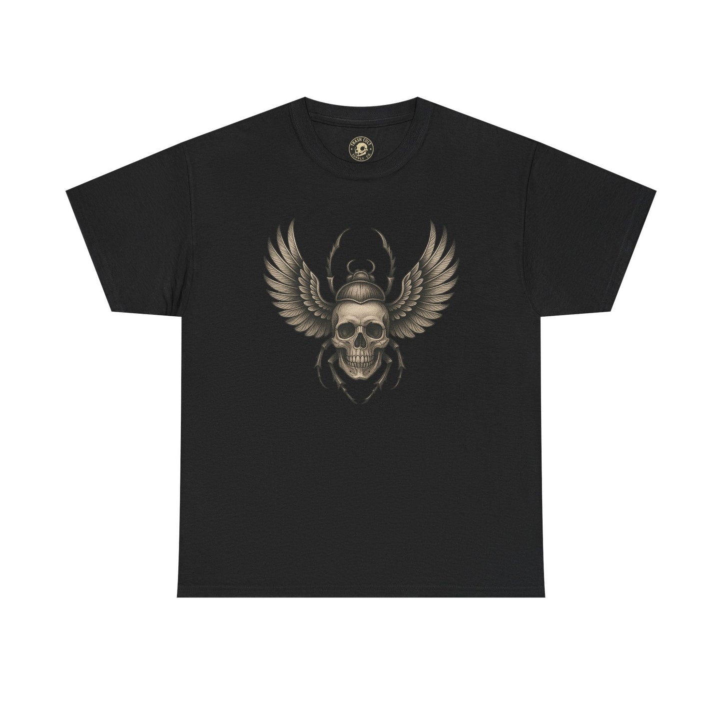 Winged Skull Scarab Shirt – Dark Gothic Beetle Graphic Tee – Gildan 5000 Unisex