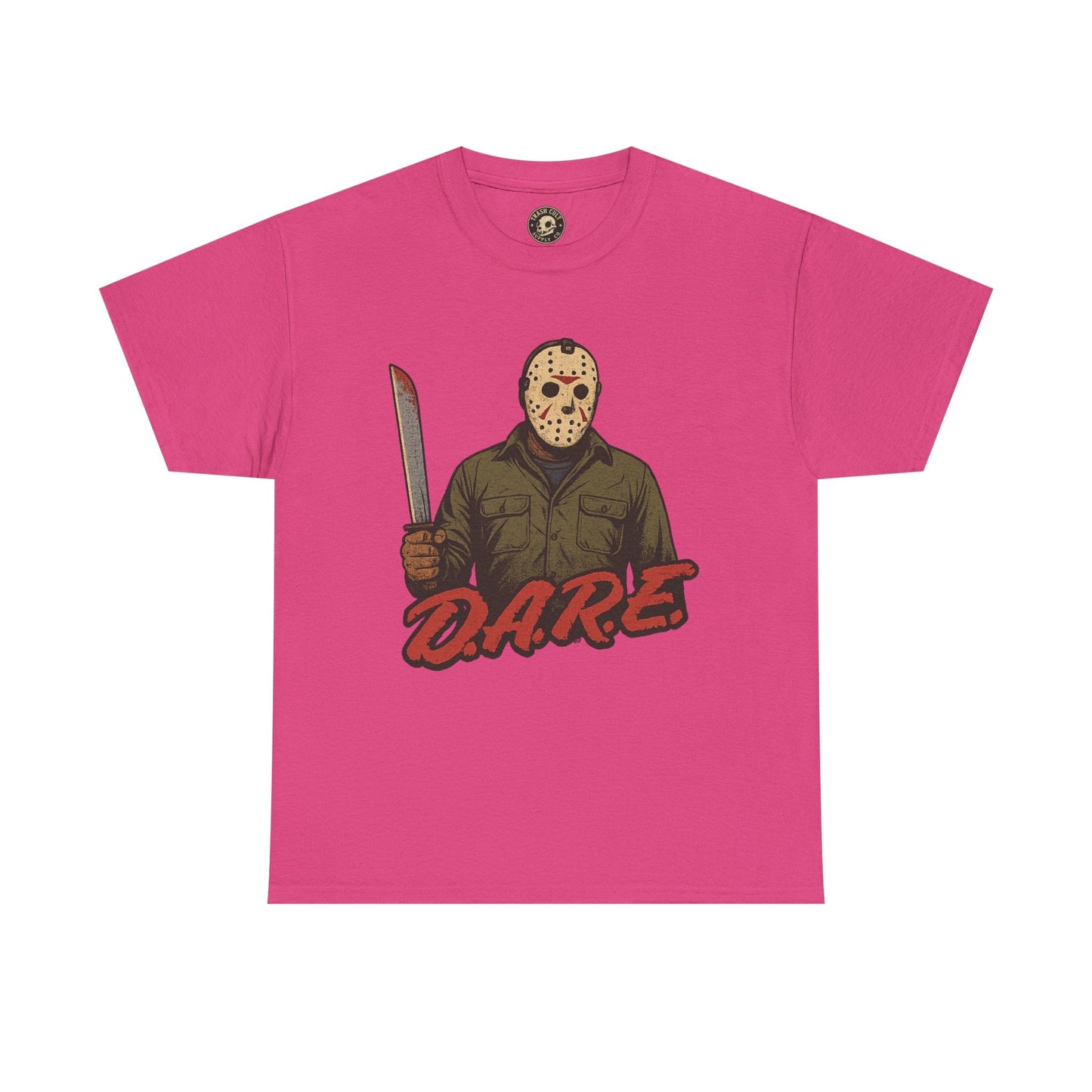 Jason Voorhees D.A.R.E. Parody Shirt – 1980s Horror Meme Tee | Gildan 5000 Slasher Graphic