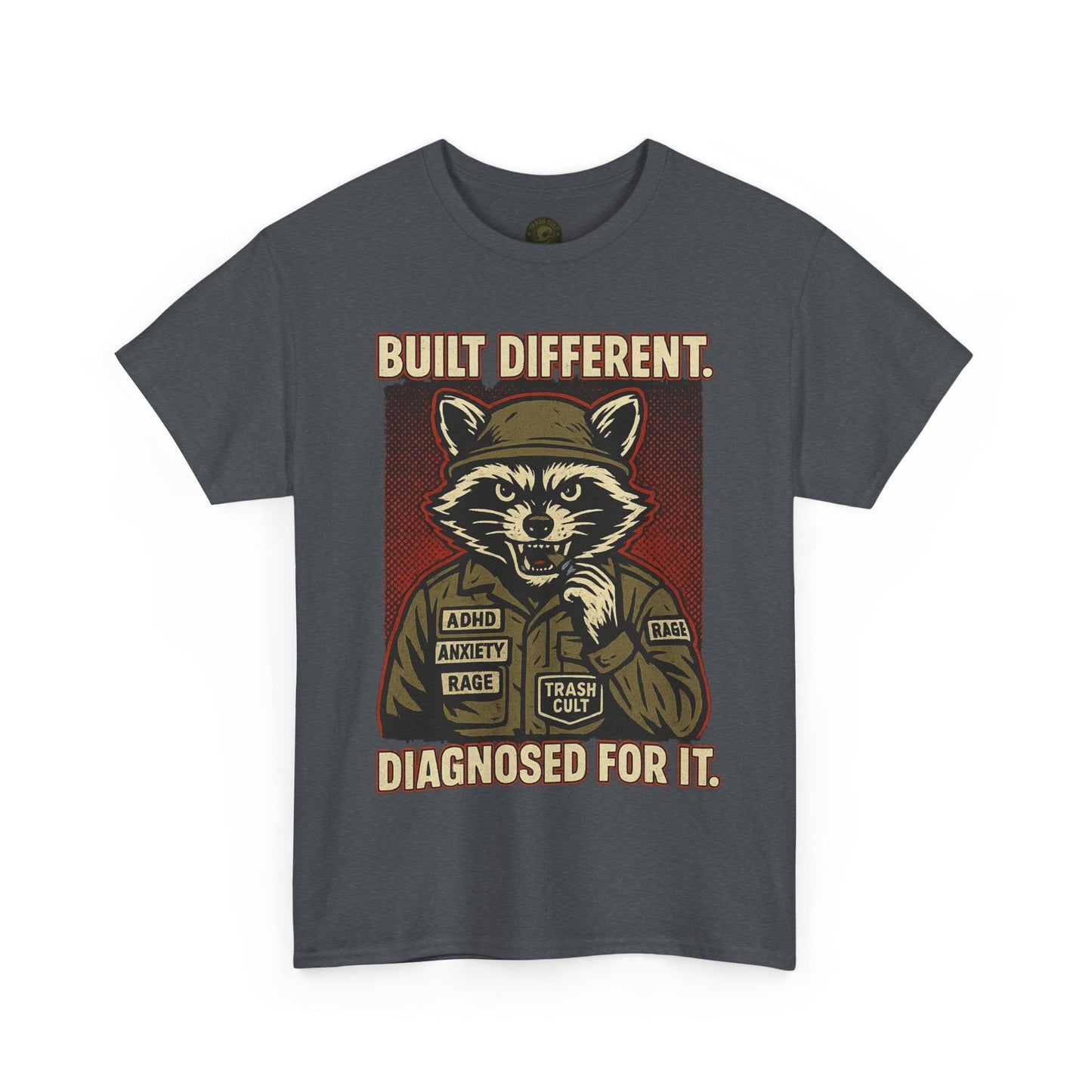 Built Different Diagnosed For It Military Raccoon Shirt – Gildan 5000