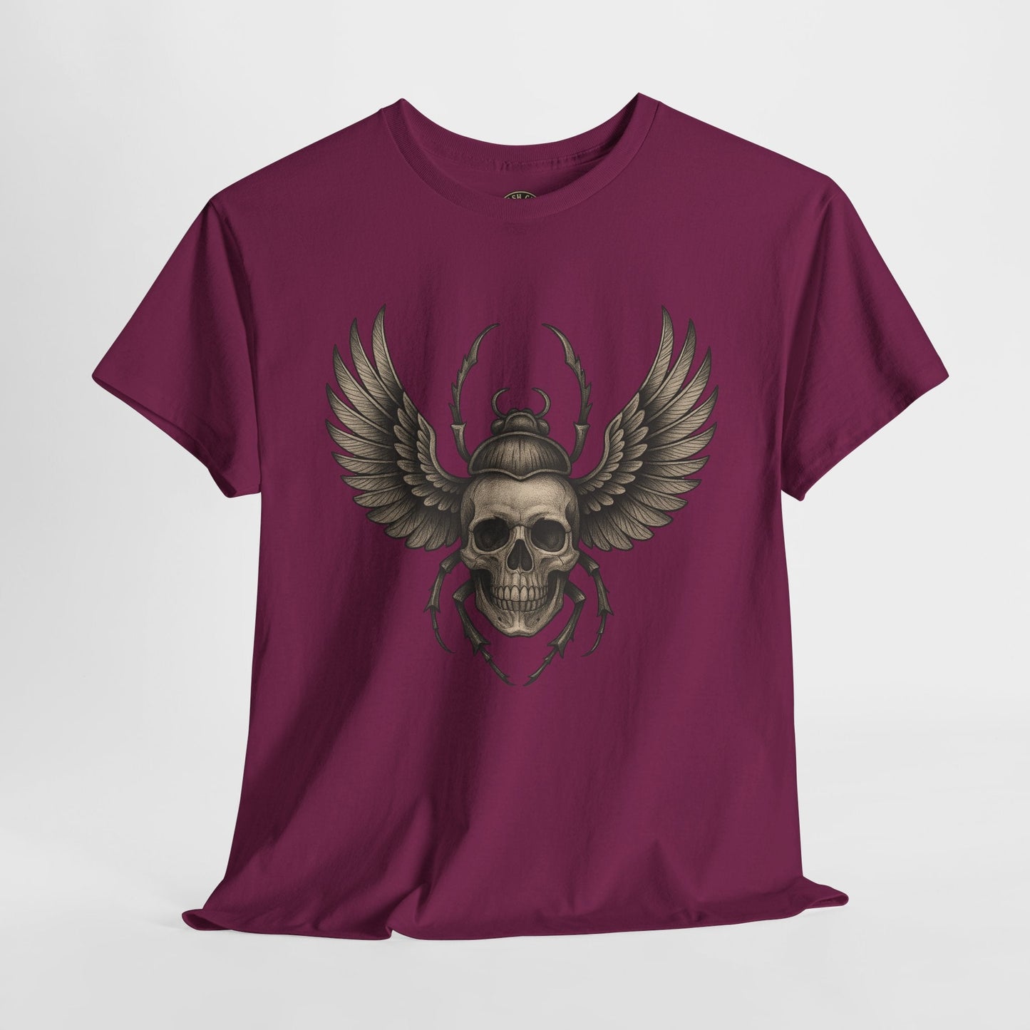 Winged Skull Scarab Shirt – Dark Gothic Beetle Graphic Tee – Gildan 5000 Unisex