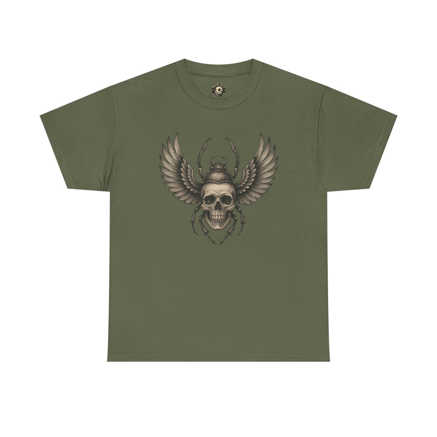 Winged Skull Scarab Shirt – Dark Gothic Beetle Graphic Tee – Gildan 5000 Unisex