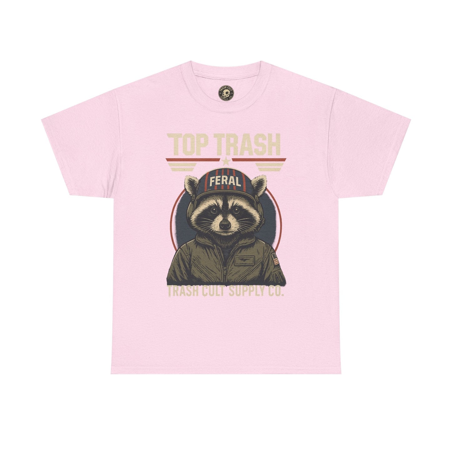 Feral Top Trash Raccoon Pilot Shirt – Trash Cult Supply Co. Parody Tee