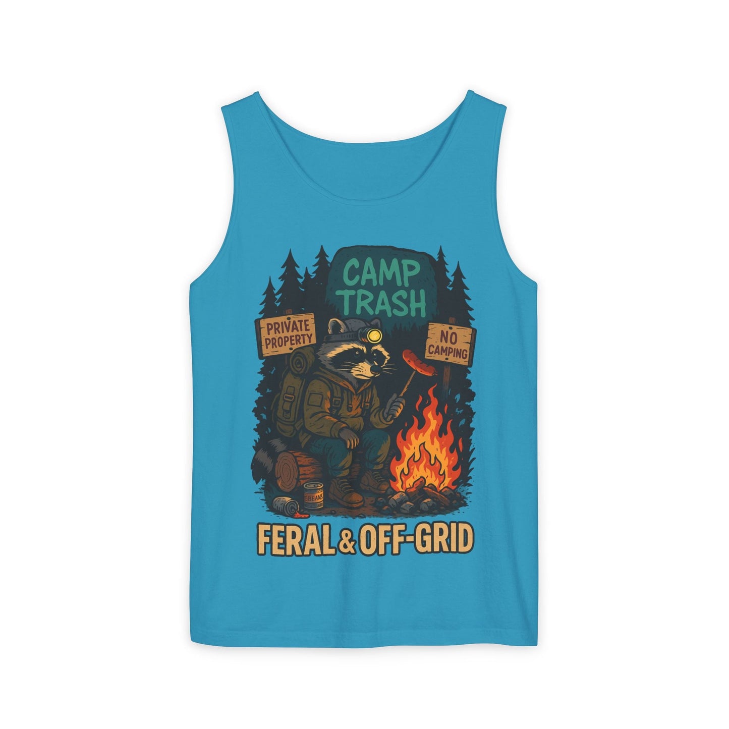 Camp Trash Raccoon Tank Top – Feral & Off-Grid Summer Shirt by Trash Cult