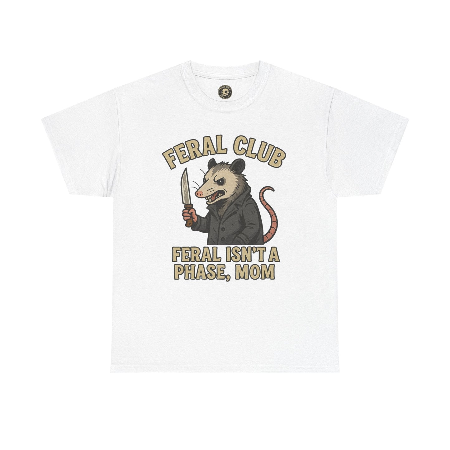Feral Club Tee - Unisex Heavy Cotton Shirt, Funny Graphic T-Shirt, Gift for Mom, Casual Wear, Easygoing Lifestyle