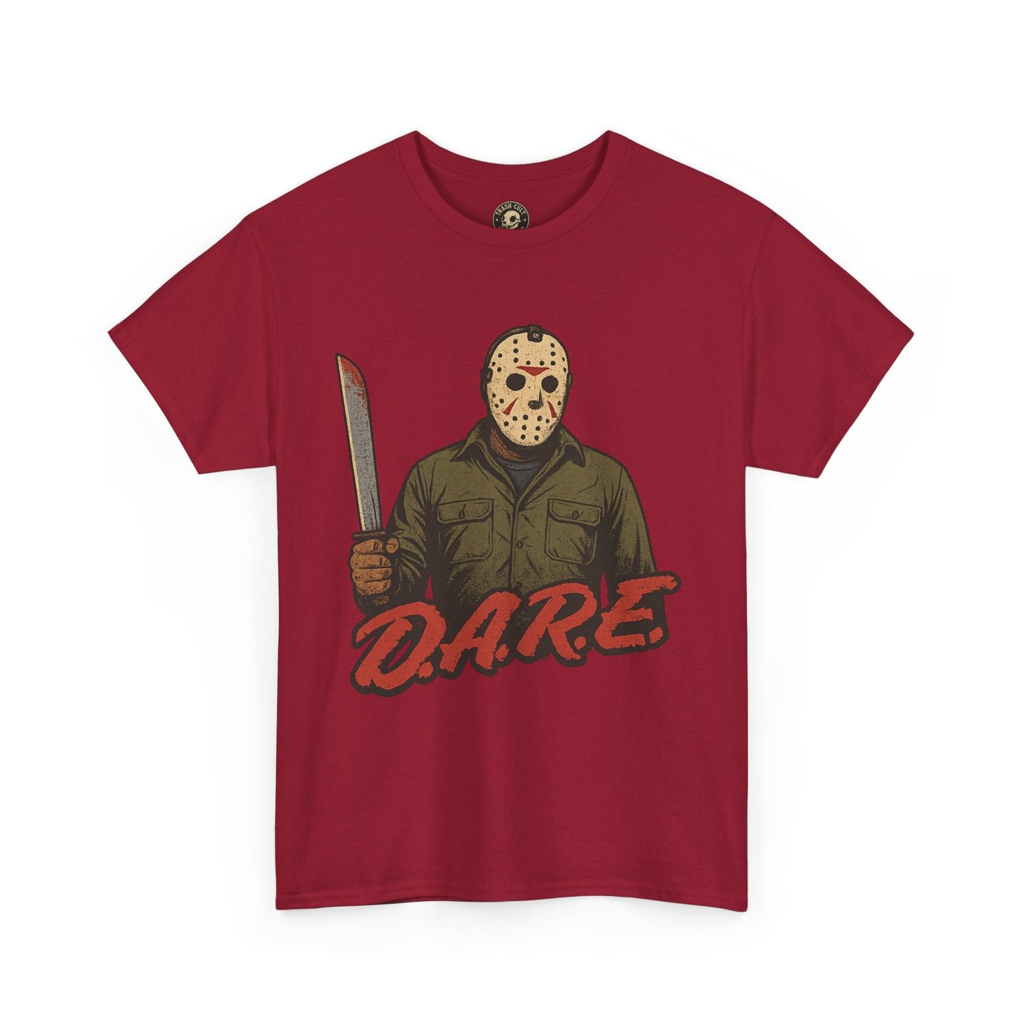 Jason Voorhees D.A.R.E. Parody Shirt – 1980s Horror Meme Tee | Gildan 5000 Slasher Graphic