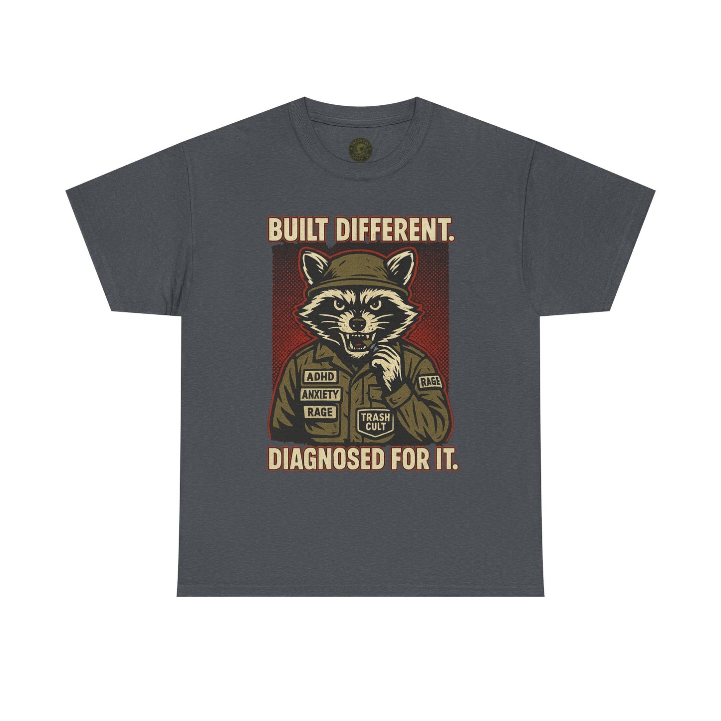 Built Different Diagnosed For It Military Raccoon Shirt – Gildan 5000