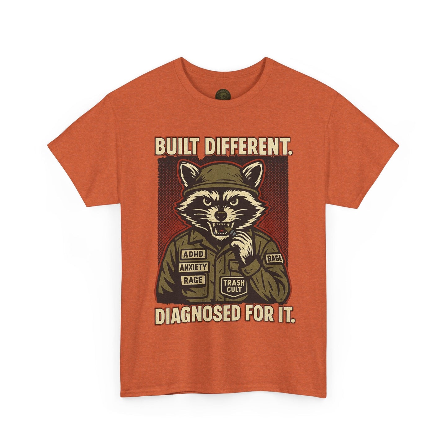 Built Different Diagnosed For It Military Raccoon Shirt – Gildan 5000