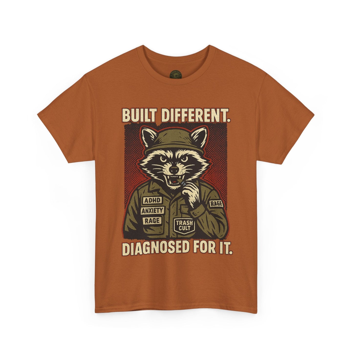 Built Different Diagnosed For It Military Raccoon Shirt – Gildan 5000