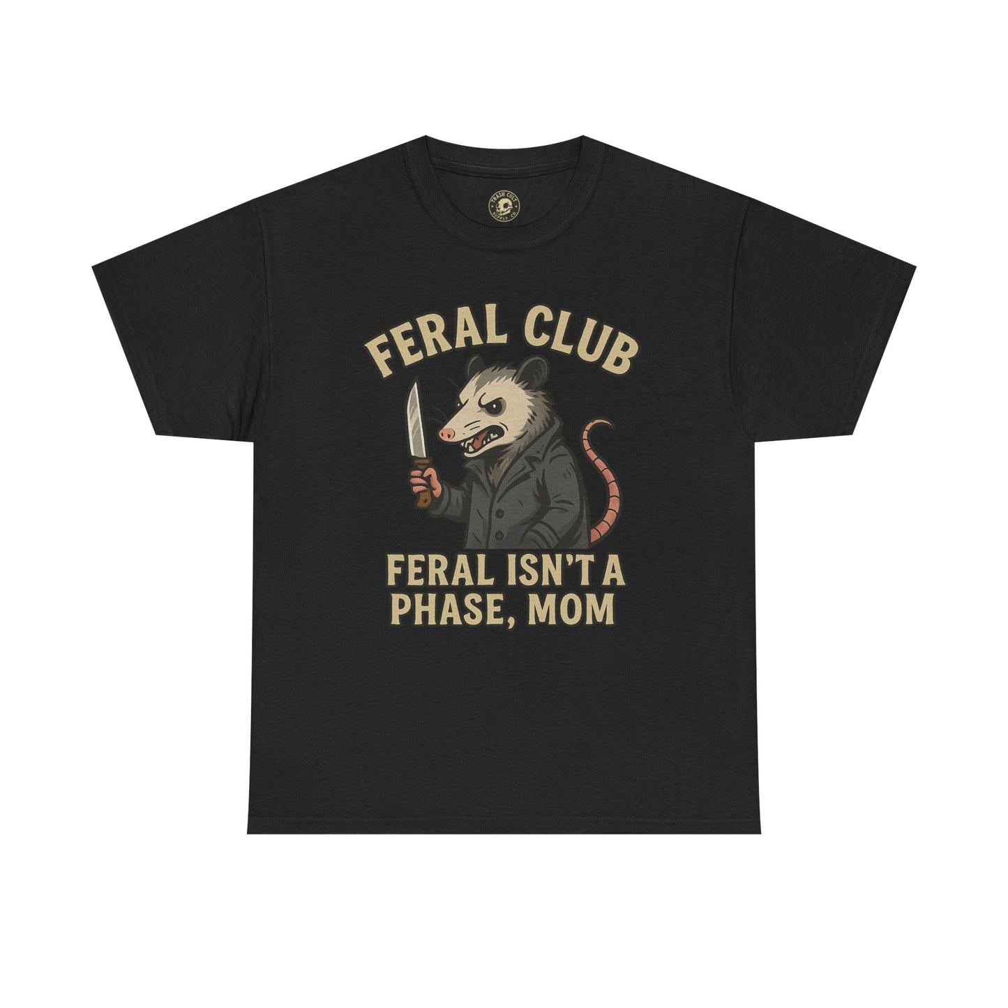 Feral Club Tee - Unisex Heavy Cotton Shirt, Funny Graphic T-Shirt, Gift for Mom, Casual Wear, Easygoing Lifestyle