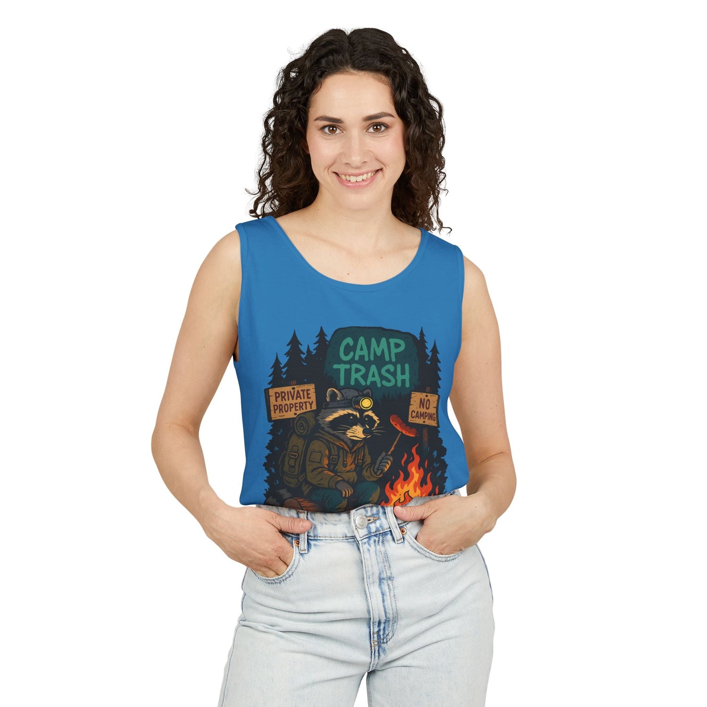 Camp Trash Raccoon Tank Top – Feral & Off-Grid Summer Shirt by Trash Cult