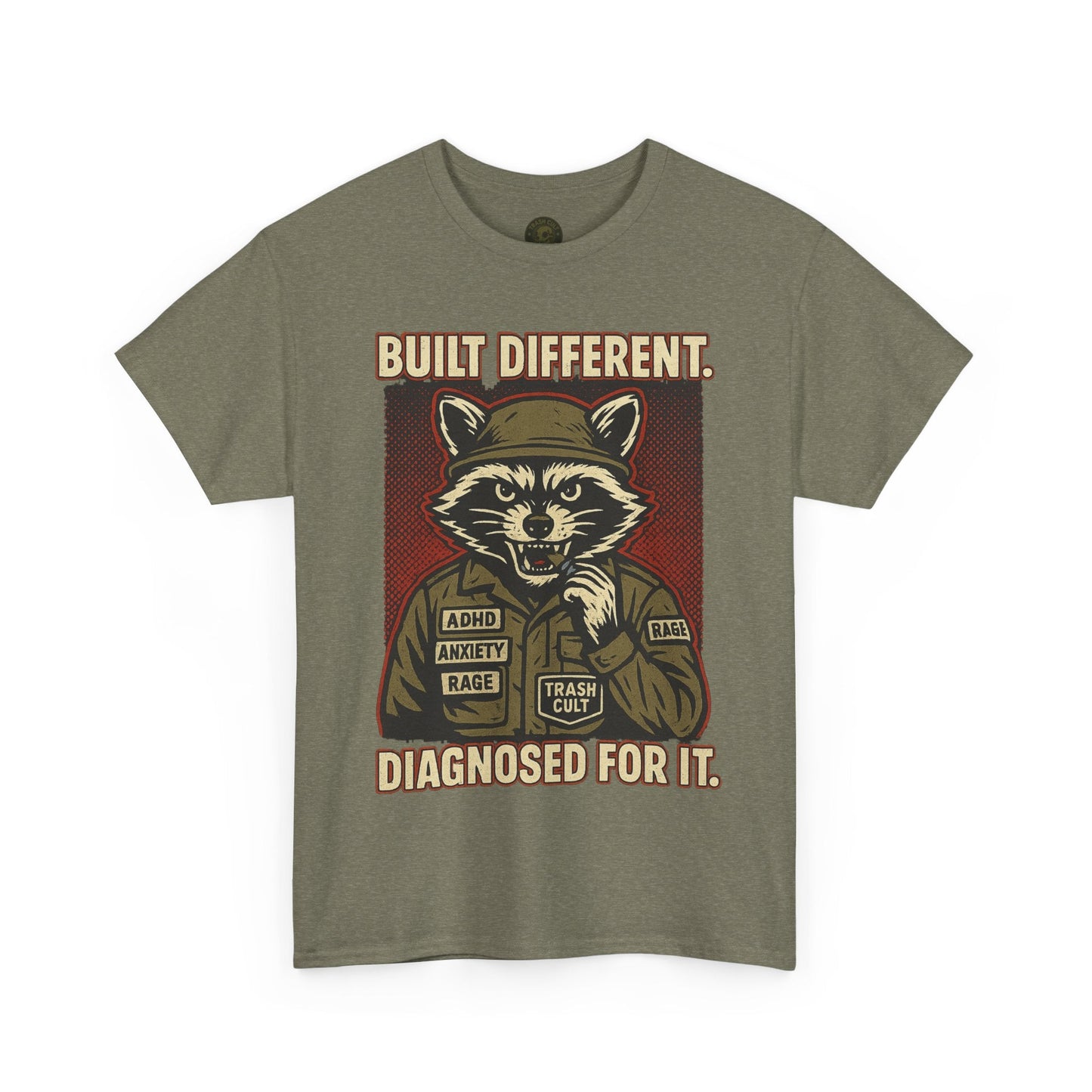 Built Different Diagnosed For It Military Raccoon Shirt – Gildan 5000