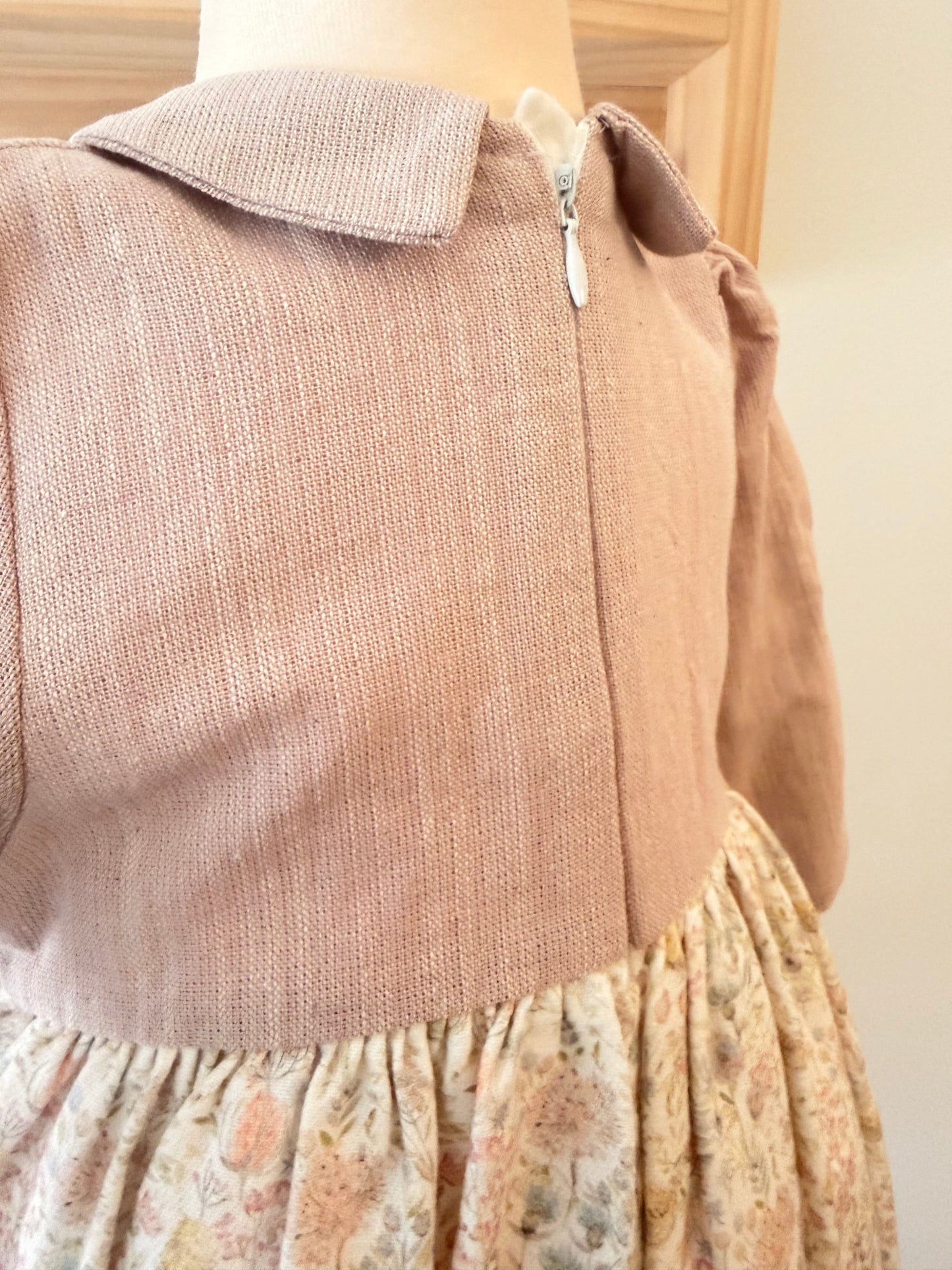 Baby Girl Long-Sleeve Floral Dress β Dusty Rose