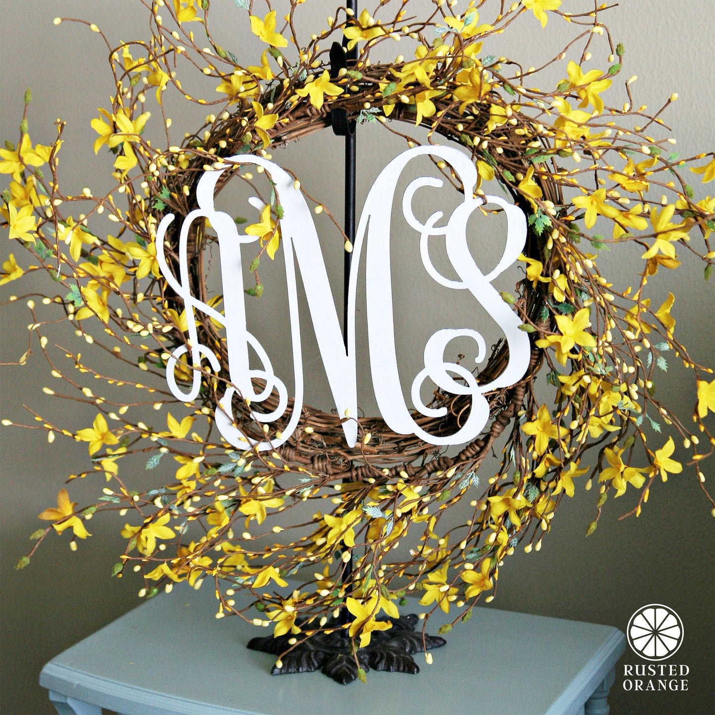 Fancy 3 Letter Monogram - 2 Sizes - Metal Wall Decor Family Monogram
