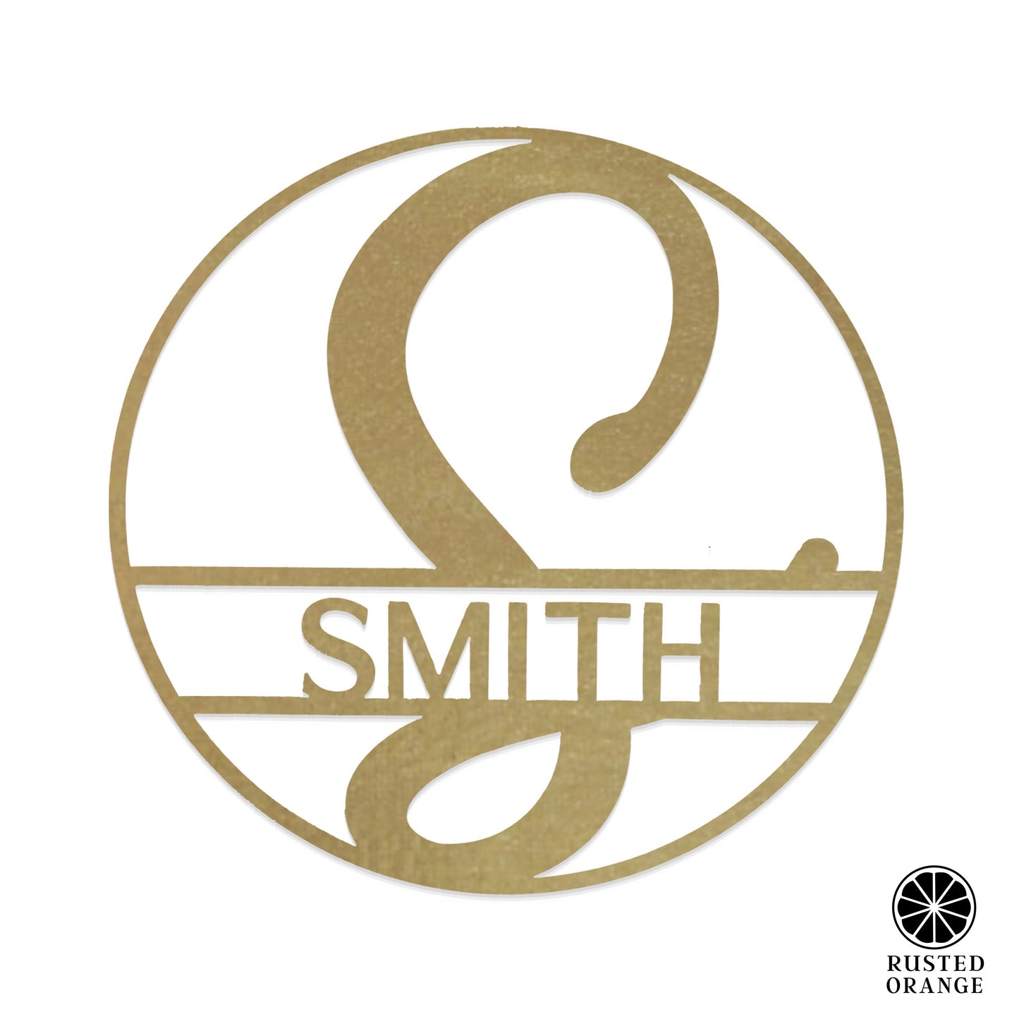 Fullerton Circle Monogram - 2 Sizes - Metal Personalized Last Name with Monogram Sign