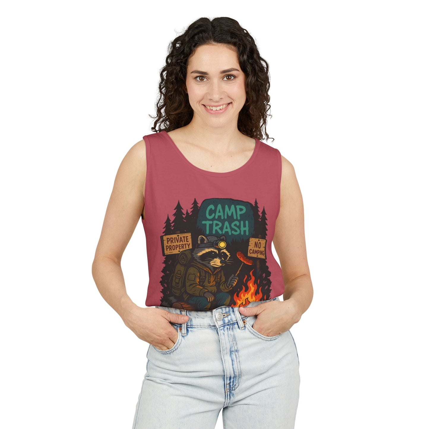 Camp Trash Raccoon Tank Top – Feral & Off-Grid Summer Shirt by Trash Cult