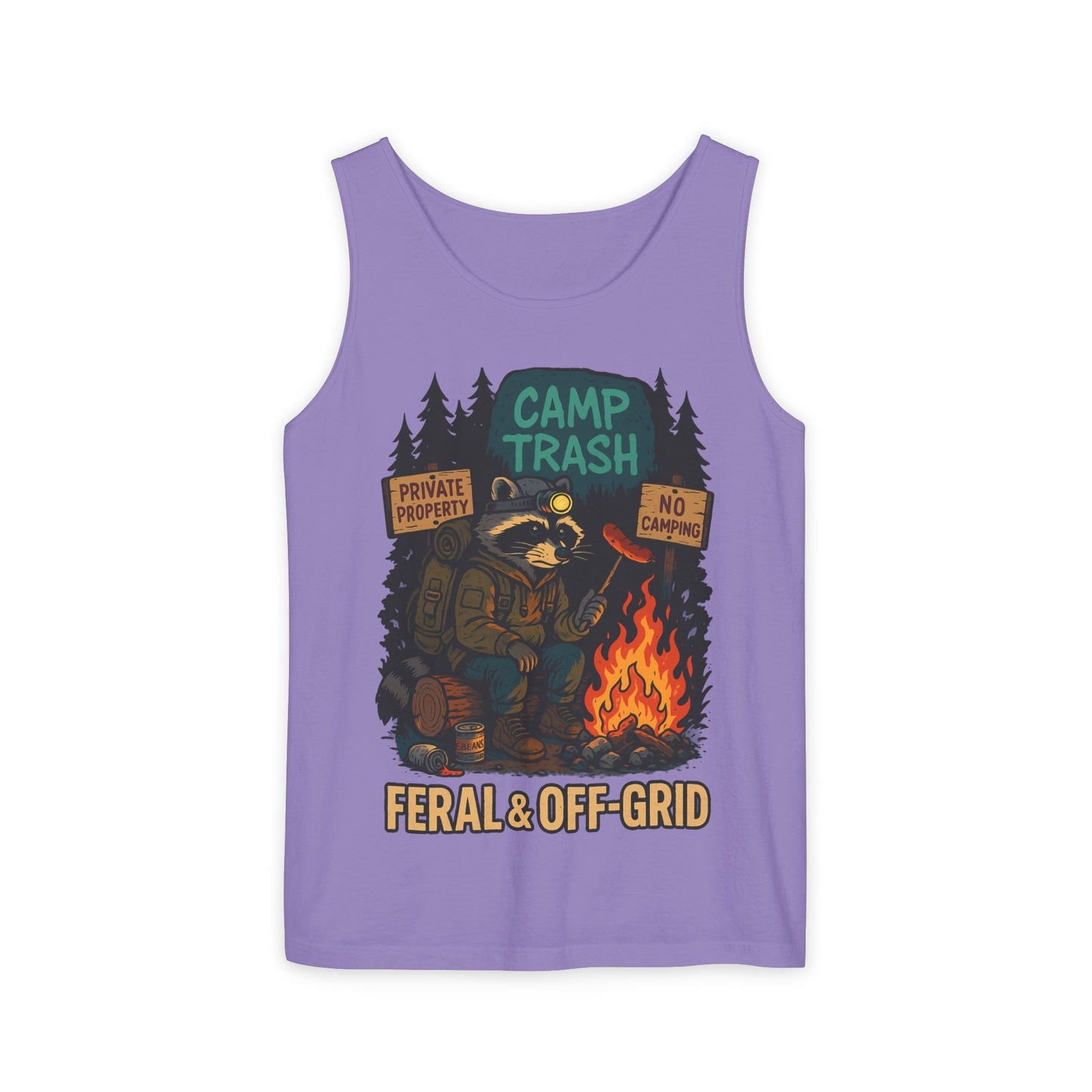 Camp Trash Raccoon Tank Top – Feral & Off-Grid Summer Shirt by Trash Cult