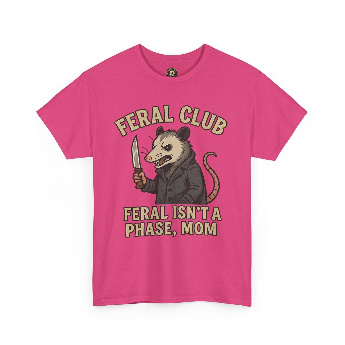 Feral Club Tee - Unisex Heavy Cotton Shirt, Funny Graphic T-Shirt, Gift for Mom, Casual Wear, Easygoing Lifestyle