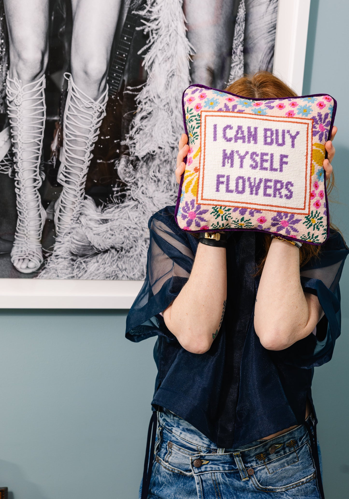 Flowers Needlepoint Pillow