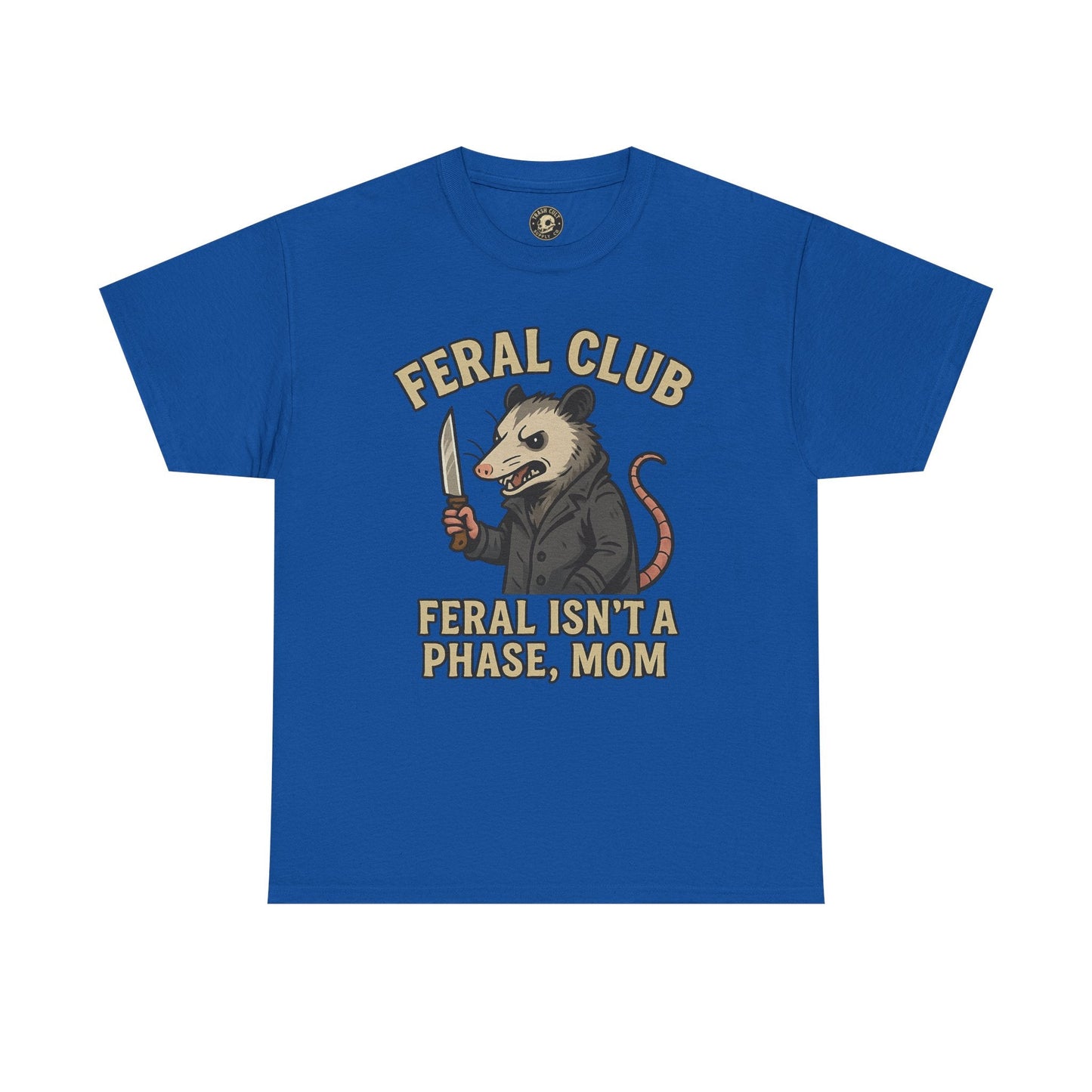 Feral Club Tee - Unisex Heavy Cotton Shirt, Funny Graphic T-Shirt, Gift for Mom, Casual Wear, Easygoing Lifestyle