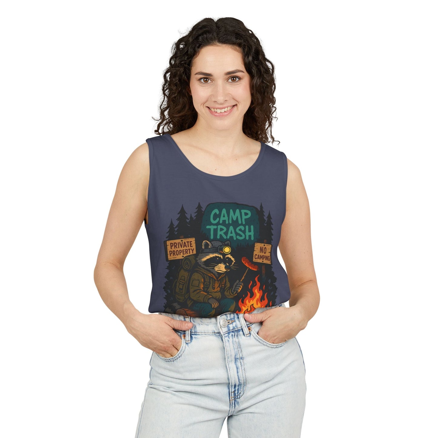 Camp Trash Raccoon Tank Top – Feral & Off-Grid Summer Shirt by Trash Cult