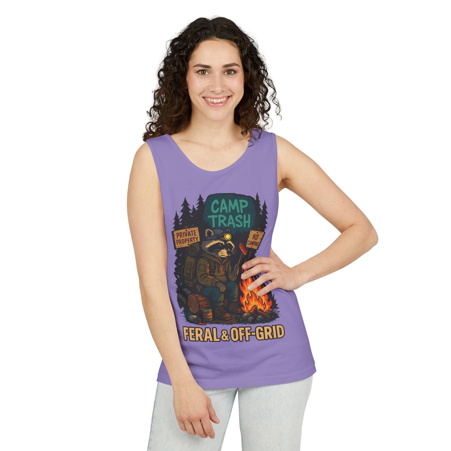 Camp Trash Raccoon Tank Top – Feral & Off-Grid Summer Shirt by Trash Cult