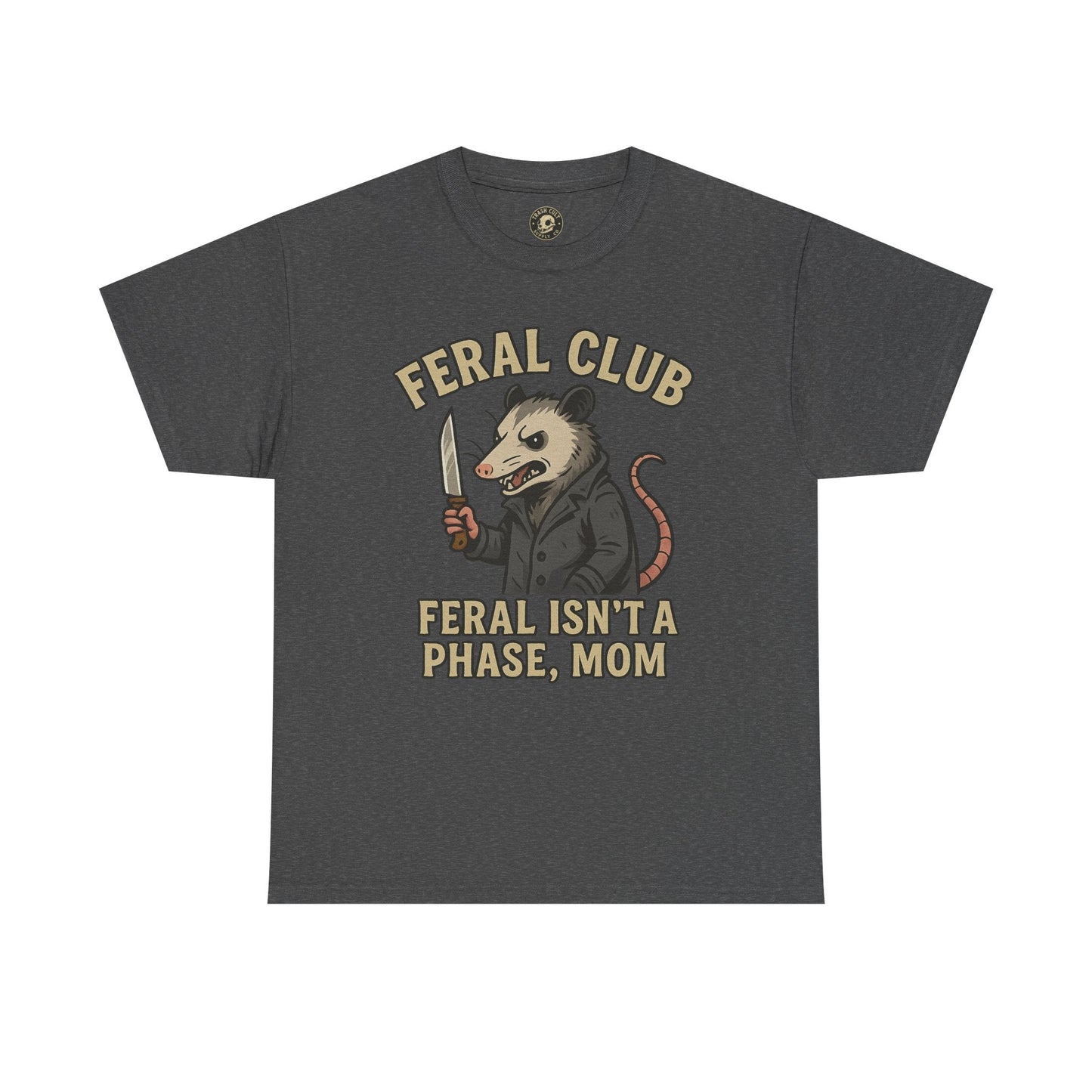 Feral Club Tee - Unisex Heavy Cotton Shirt, Funny Graphic T-Shirt, Gift for Mom, Casual Wear, Easygoing Lifestyle