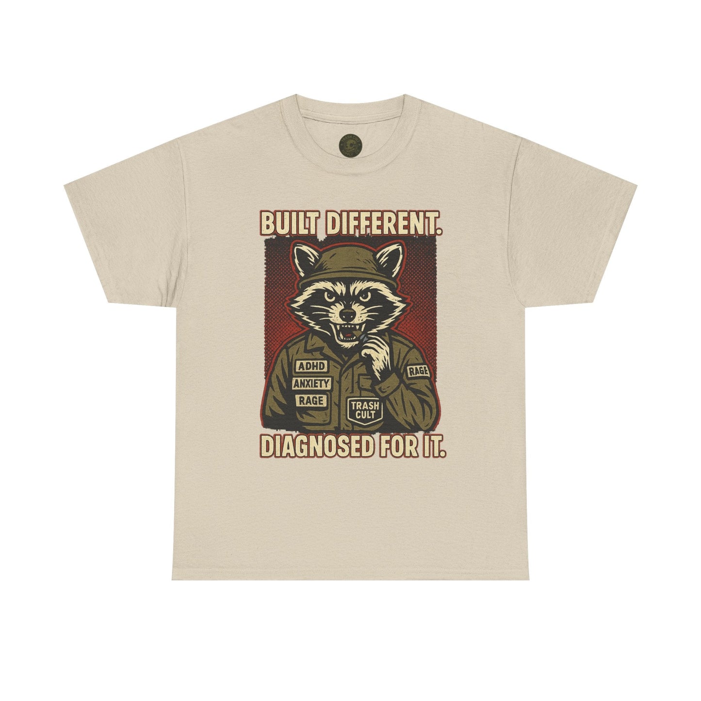 Built Different Diagnosed For It Military Raccoon Shirt – Gildan 5000