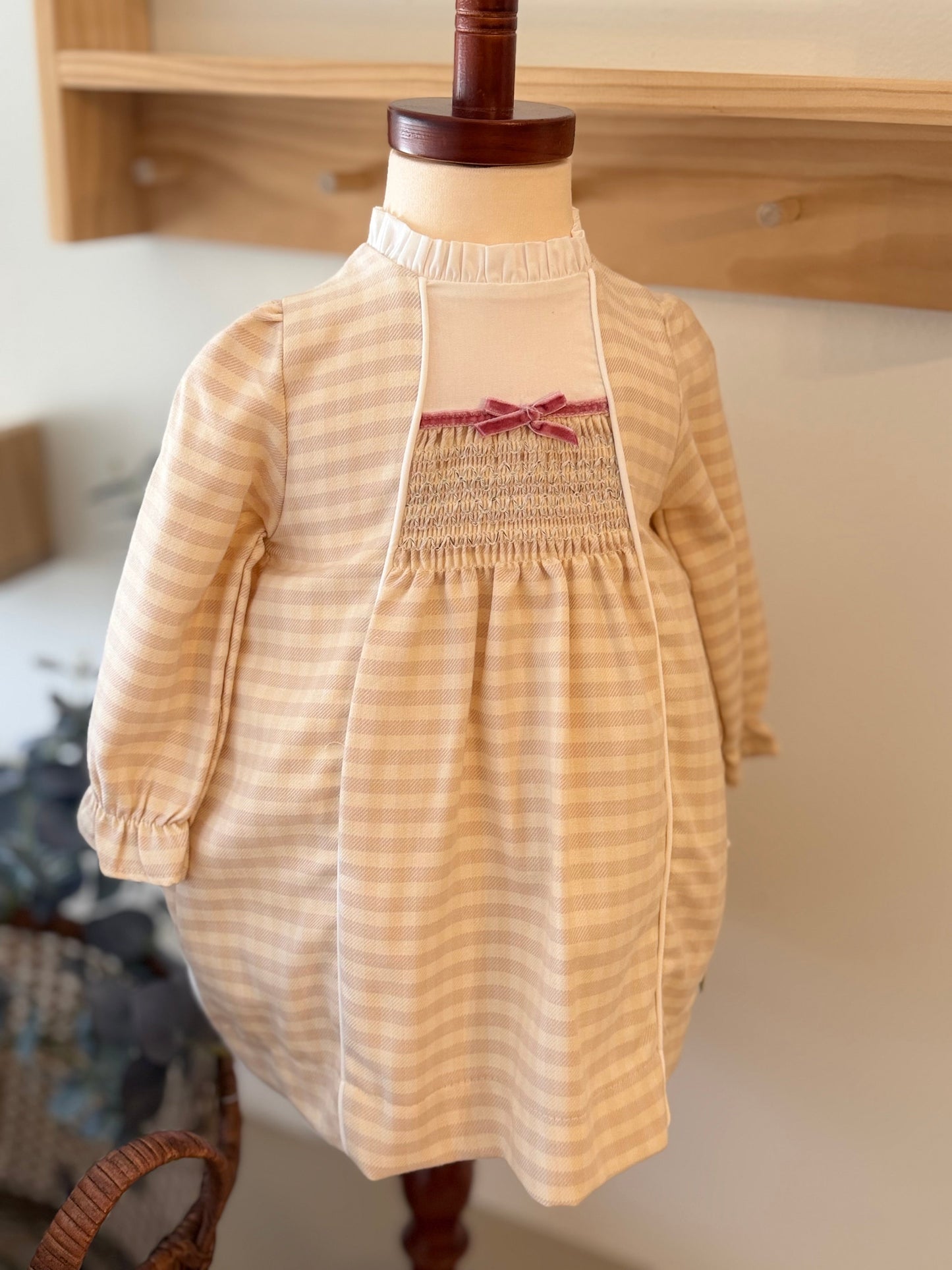 Baby Girl Smocked Gingham Dress β Blush Pink
