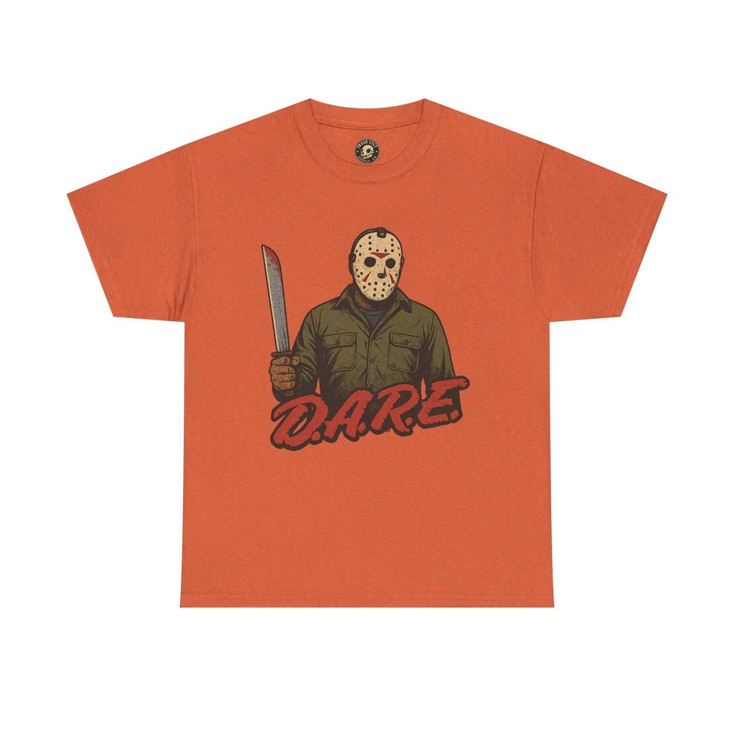 Jason Voorhees D.A.R.E. Parody Shirt – 1980s Horror Meme Tee | Gildan 5000 Slasher Graphic