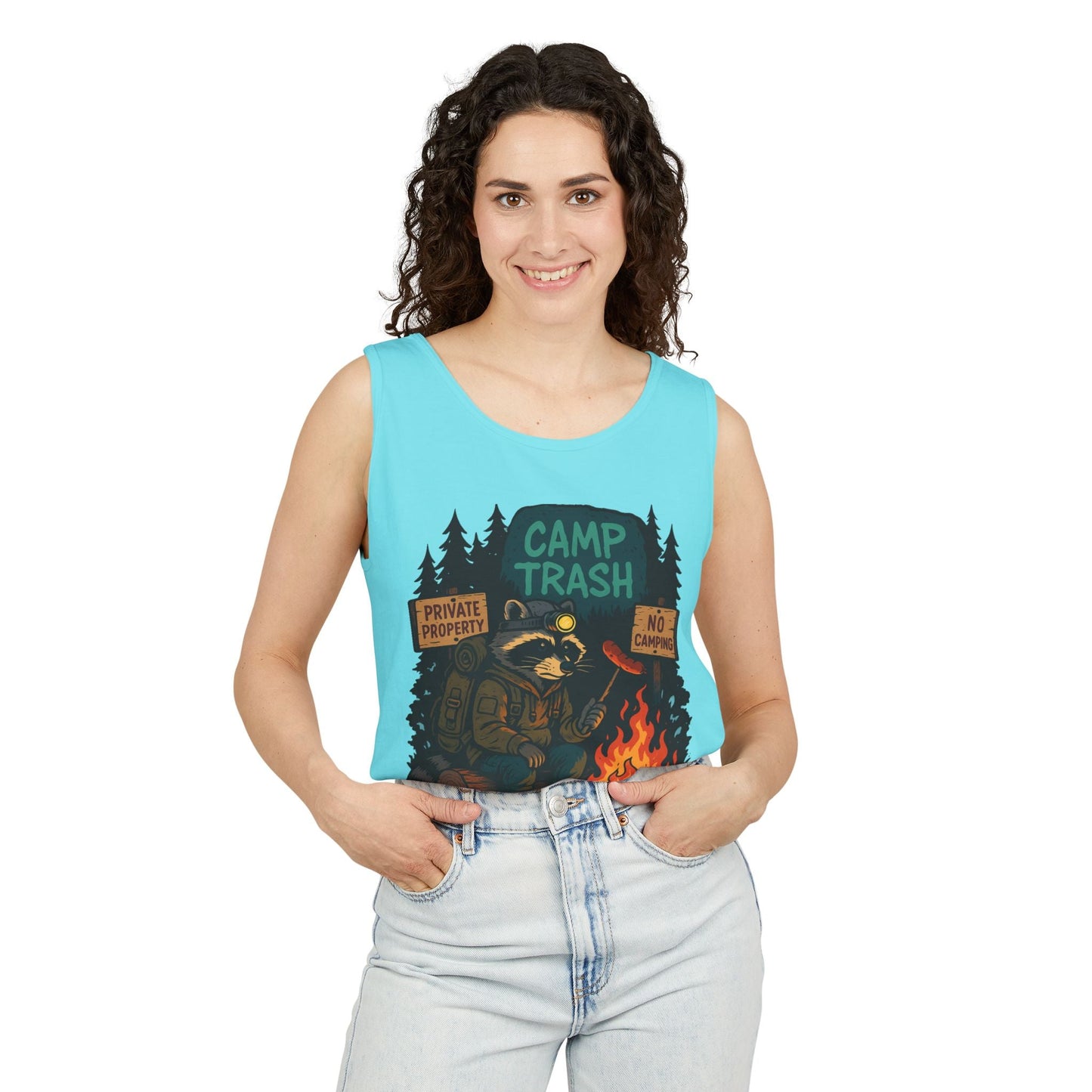Camp Trash Raccoon Tank Top – Feral & Off-Grid Summer Shirt by Trash Cult
