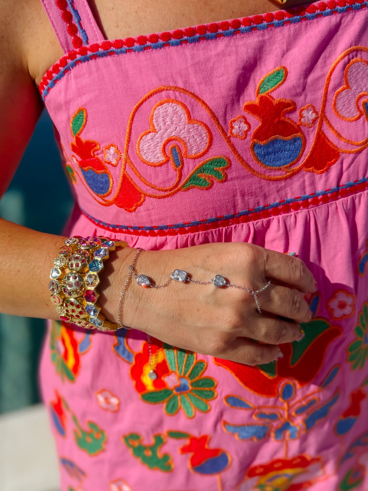 Dazzle Drip Silver Hand Chain