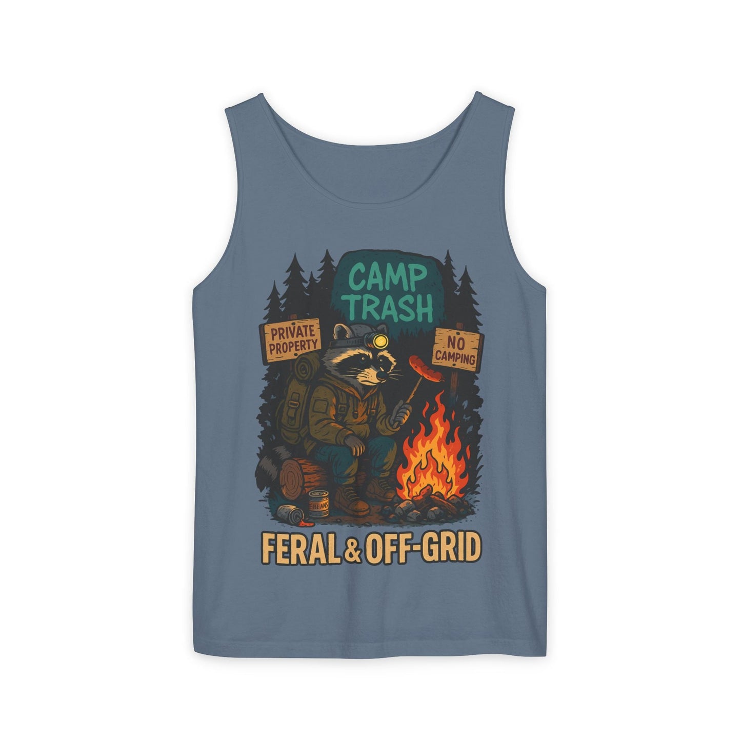 Camp Trash Raccoon Tank Top – Feral & Off-Grid Summer Shirt by Trash Cult