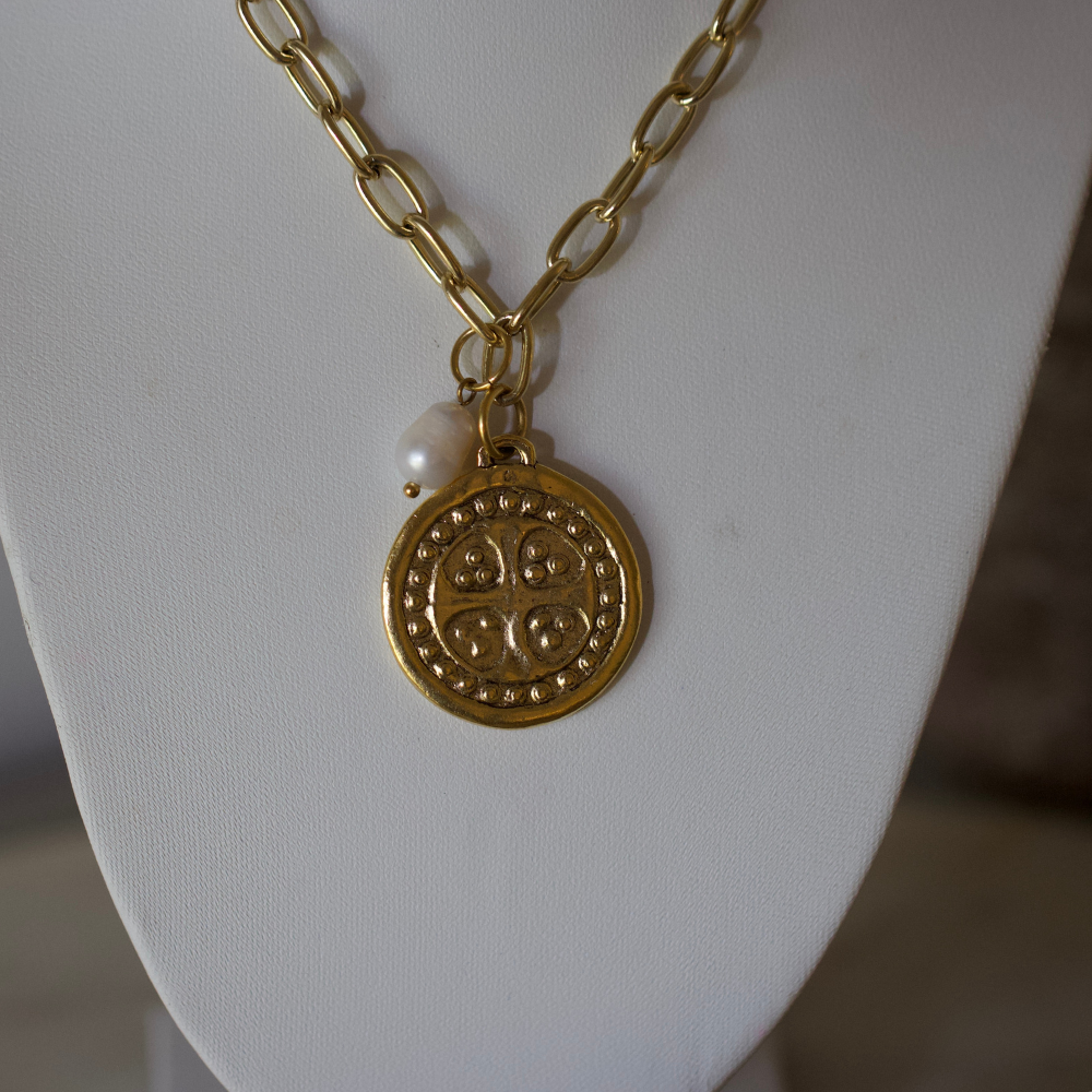 Nora Cross Coin Necklace