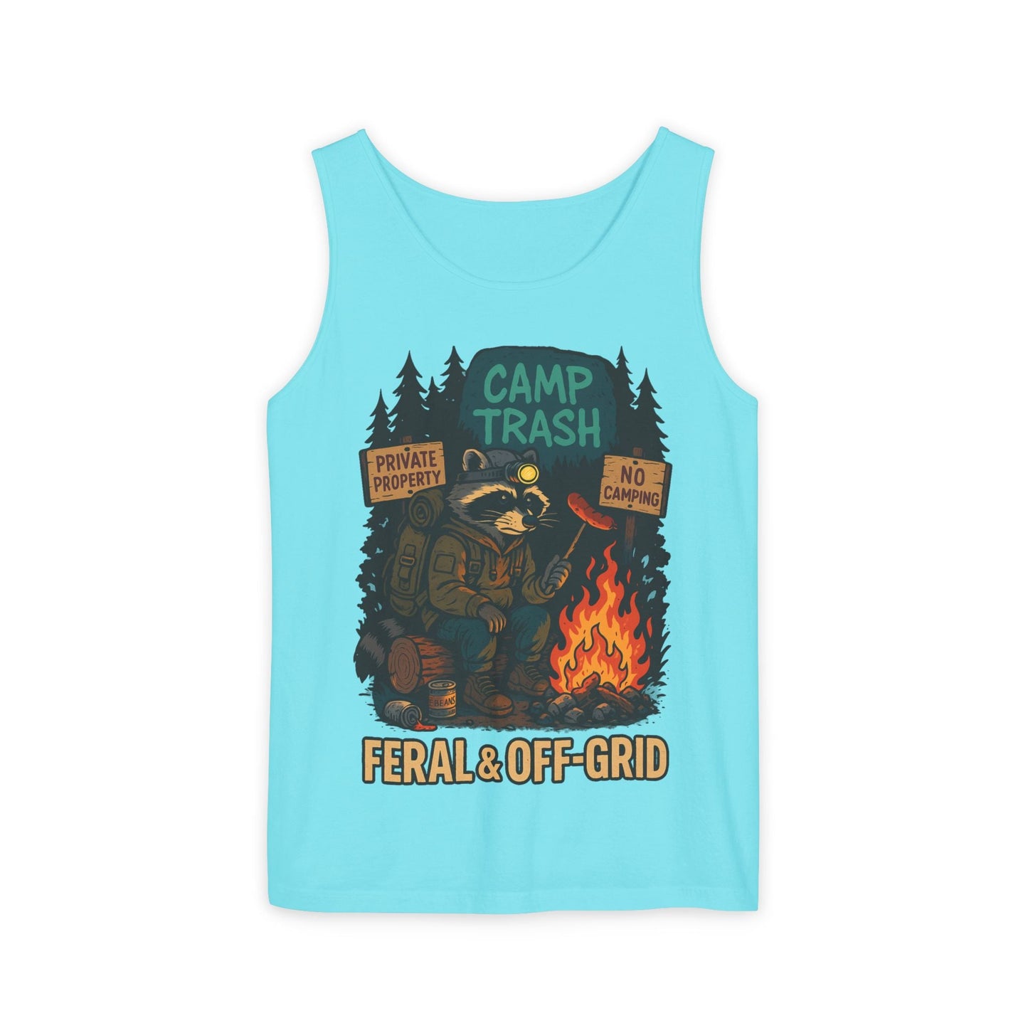 Camp Trash Raccoon Tank Top – Feral & Off-Grid Summer Shirt by Trash Cult