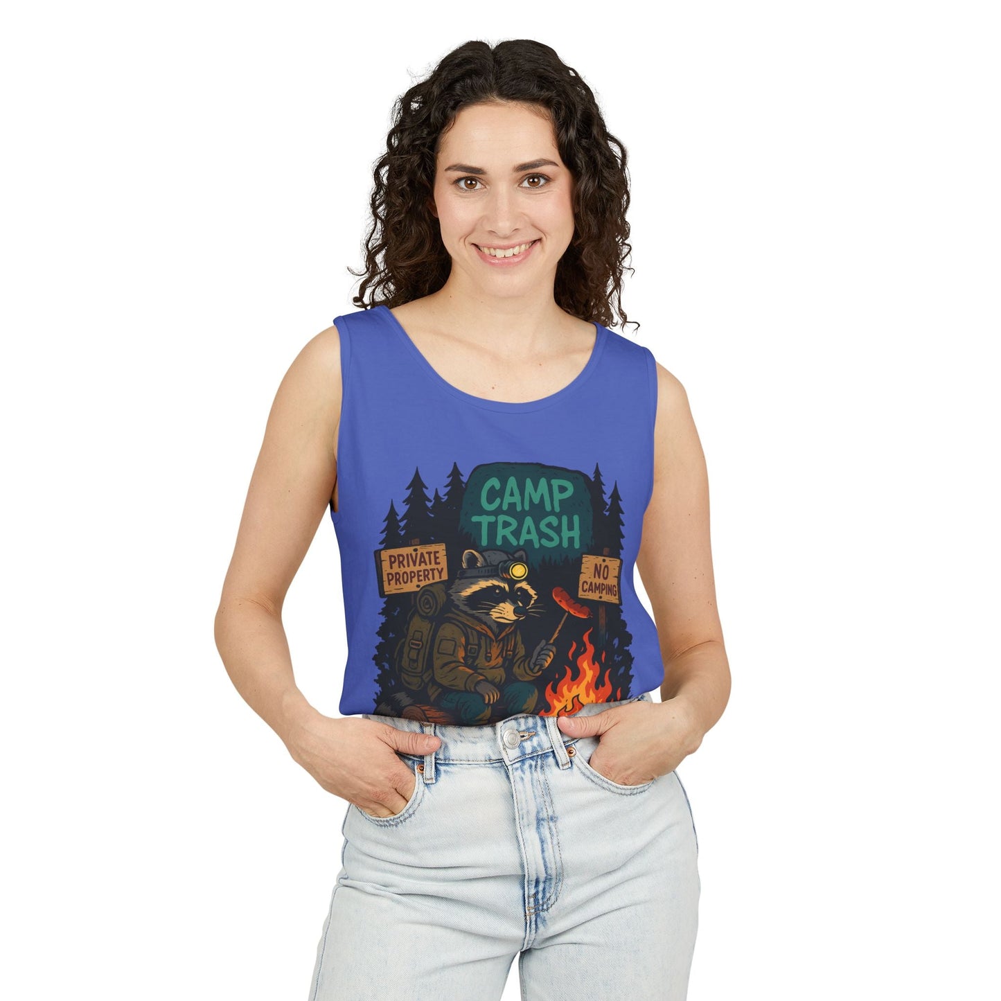 Camp Trash Raccoon Tank Top – Feral & Off-Grid Summer Shirt by Trash Cult