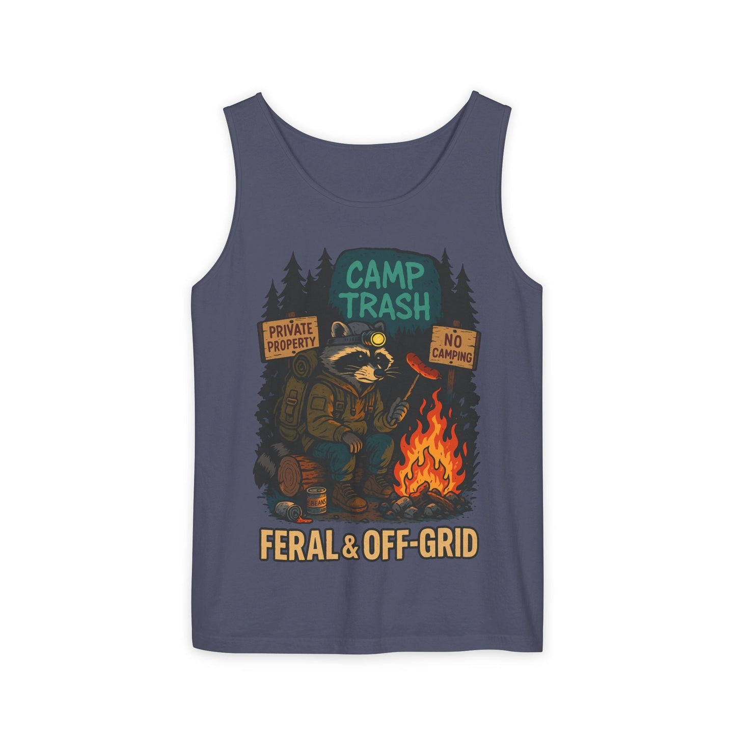 Camp Trash Raccoon Tank Top – Feral & Off-Grid Summer Shirt by Trash Cult