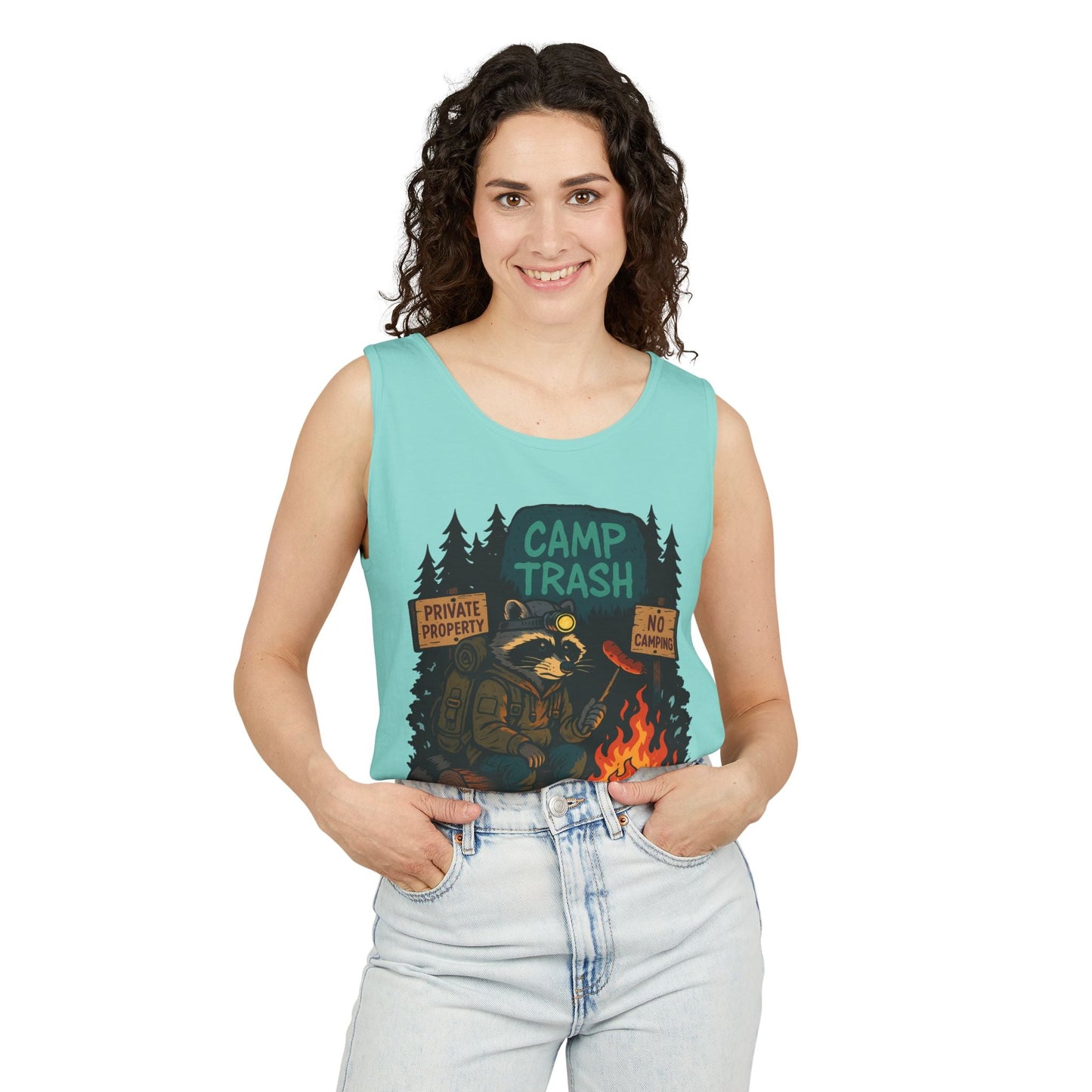 Camp Trash Raccoon Tank Top – Feral & Off-Grid Summer Shirt by Trash Cult