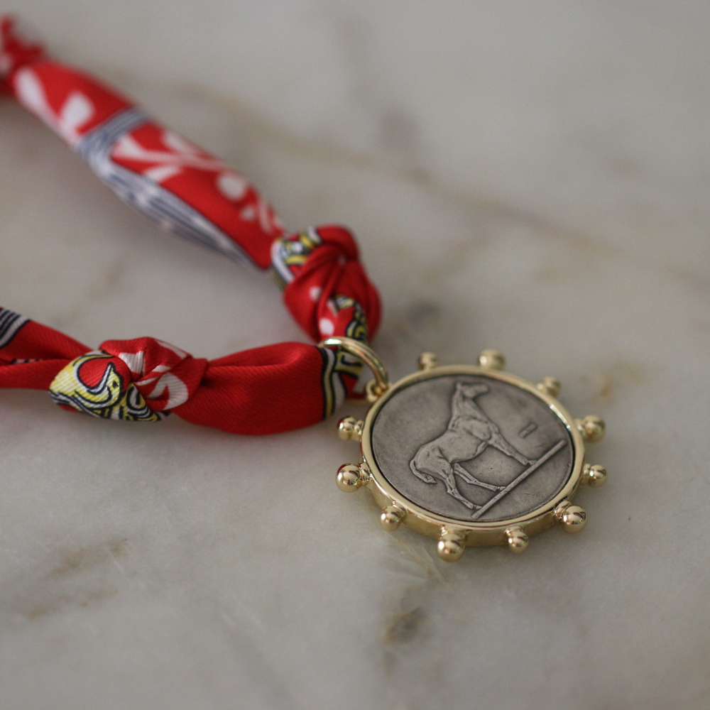 Derby Days Scarf Necklace Crimson