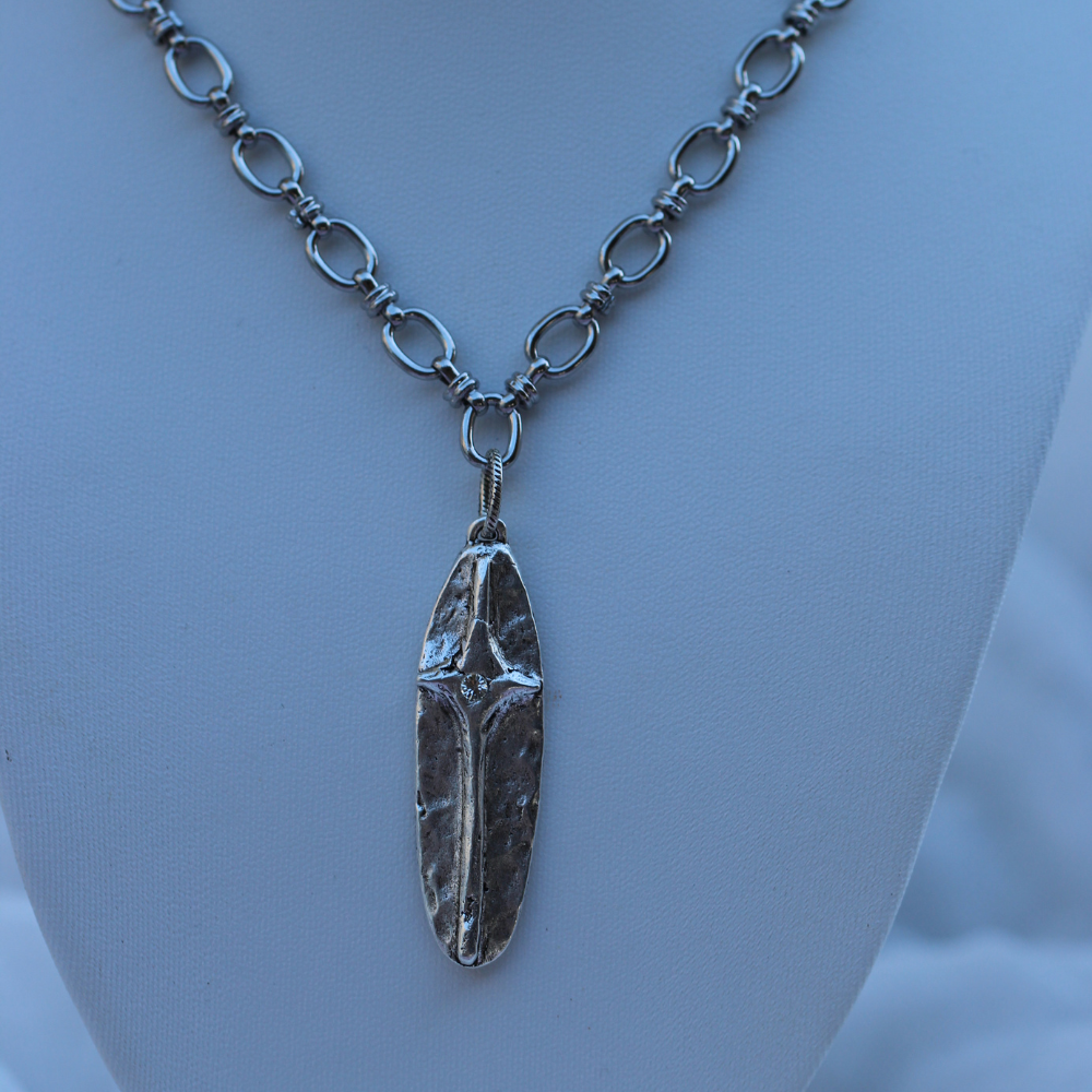 Rustic Cross Medallion Necklace