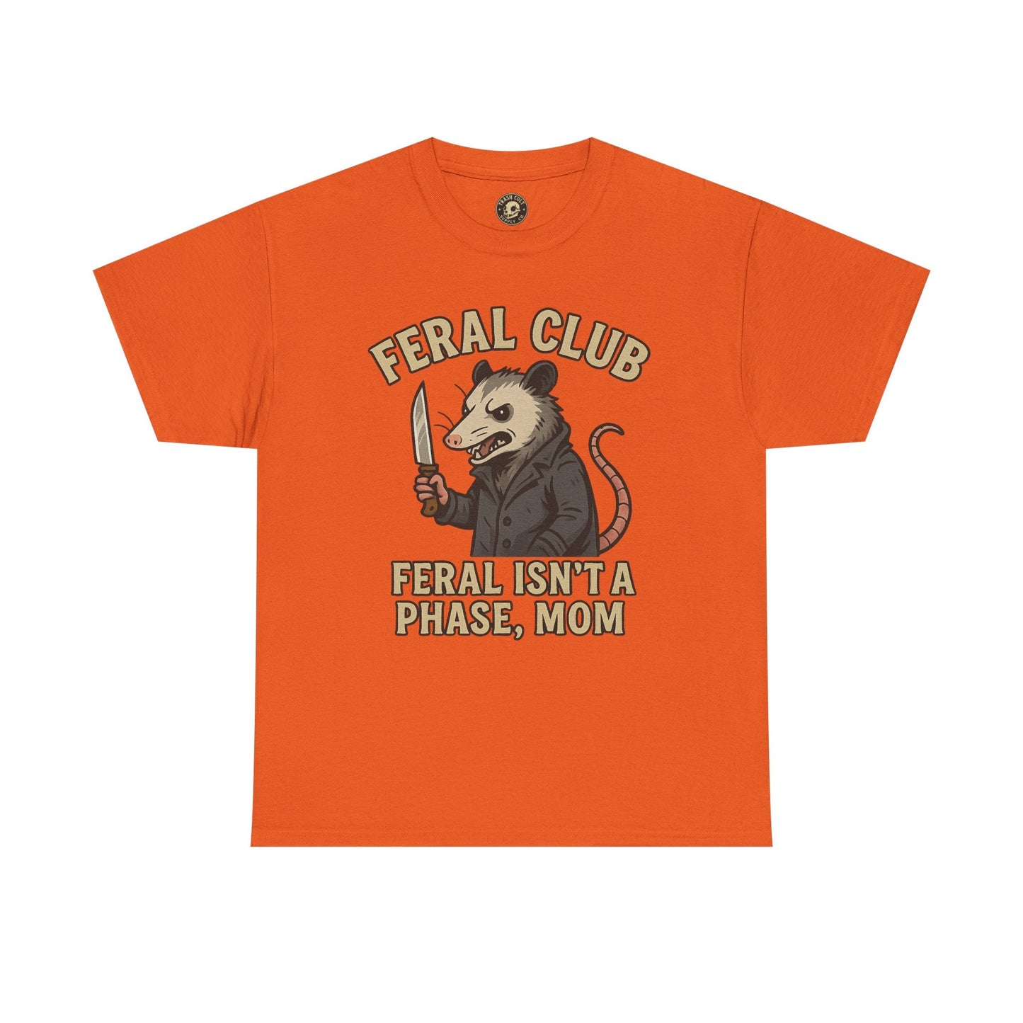 Feral Club Tee - Unisex Heavy Cotton Shirt, Funny Graphic T-Shirt, Gift for Mom, Casual Wear, Easygoing Lifestyle