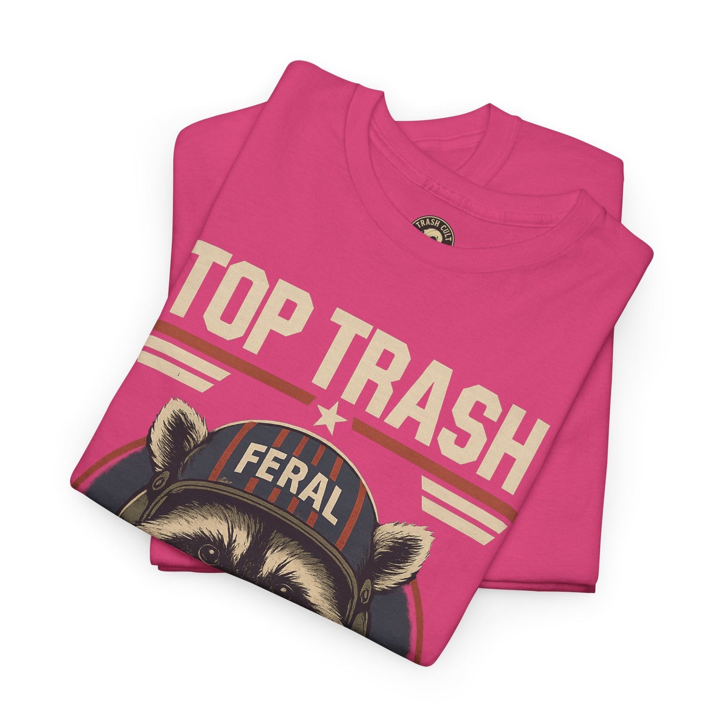 Feral Top Trash Raccoon Pilot Shirt – Trash Cult Supply Co. Parody Tee